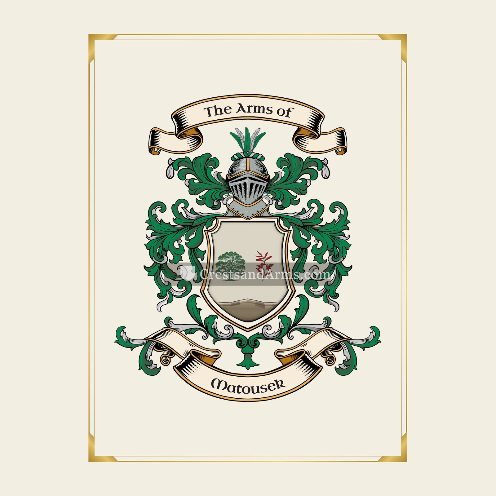 With gold border