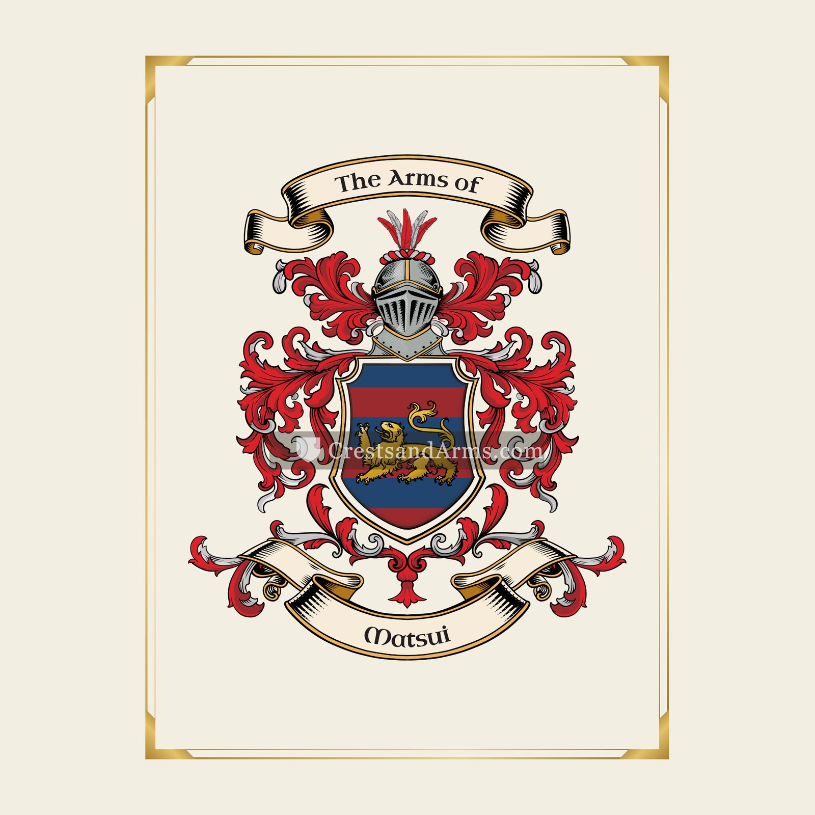With gold border