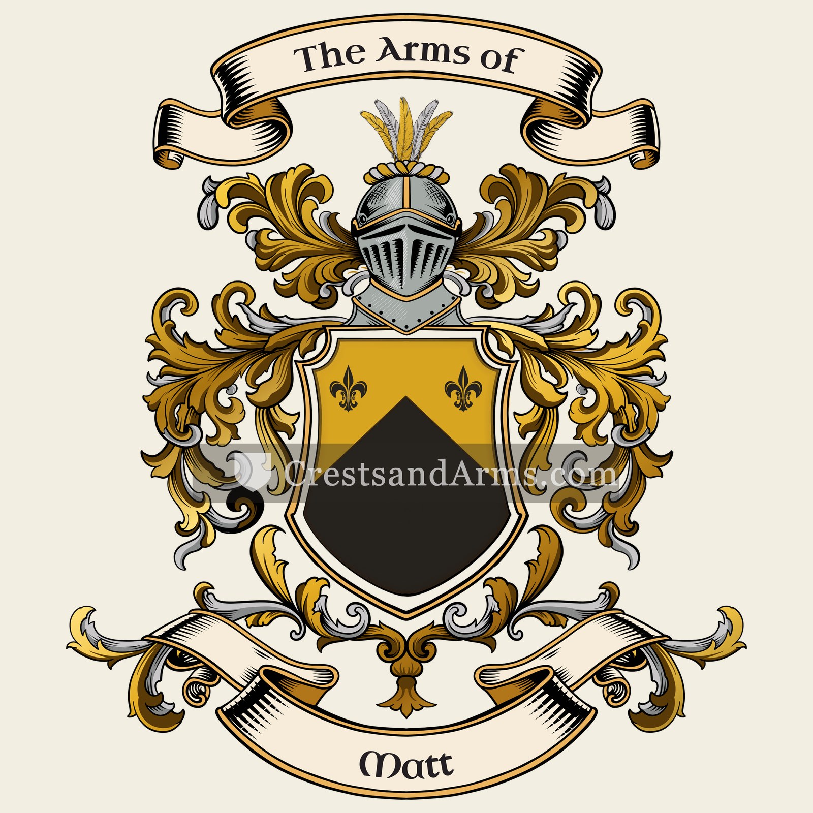 The Matt coat of arms, drawn from the recorded blazon