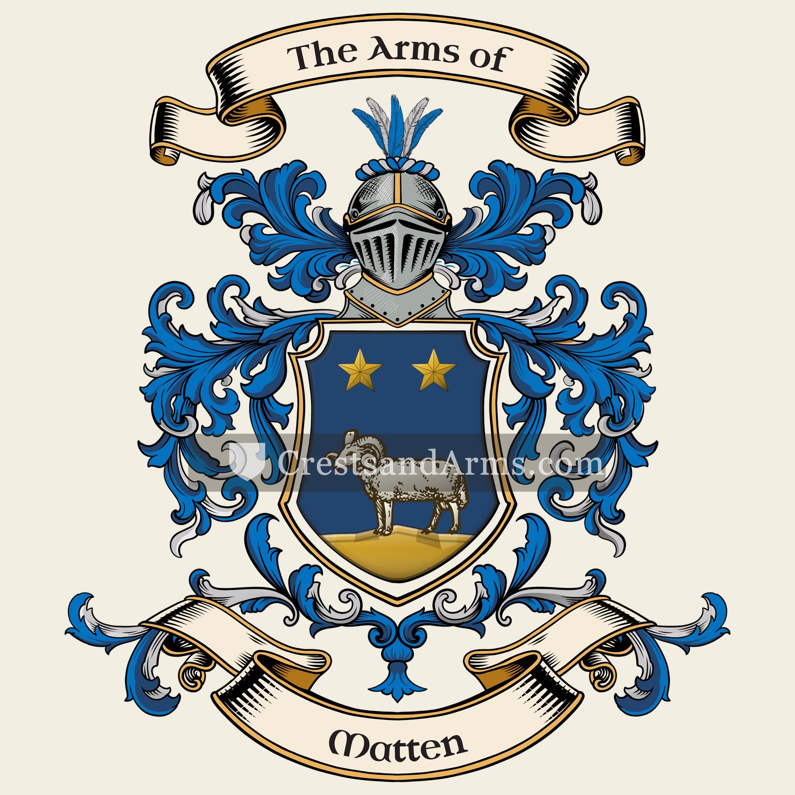 The Matten coat of arms, drawn from the recorded blazon