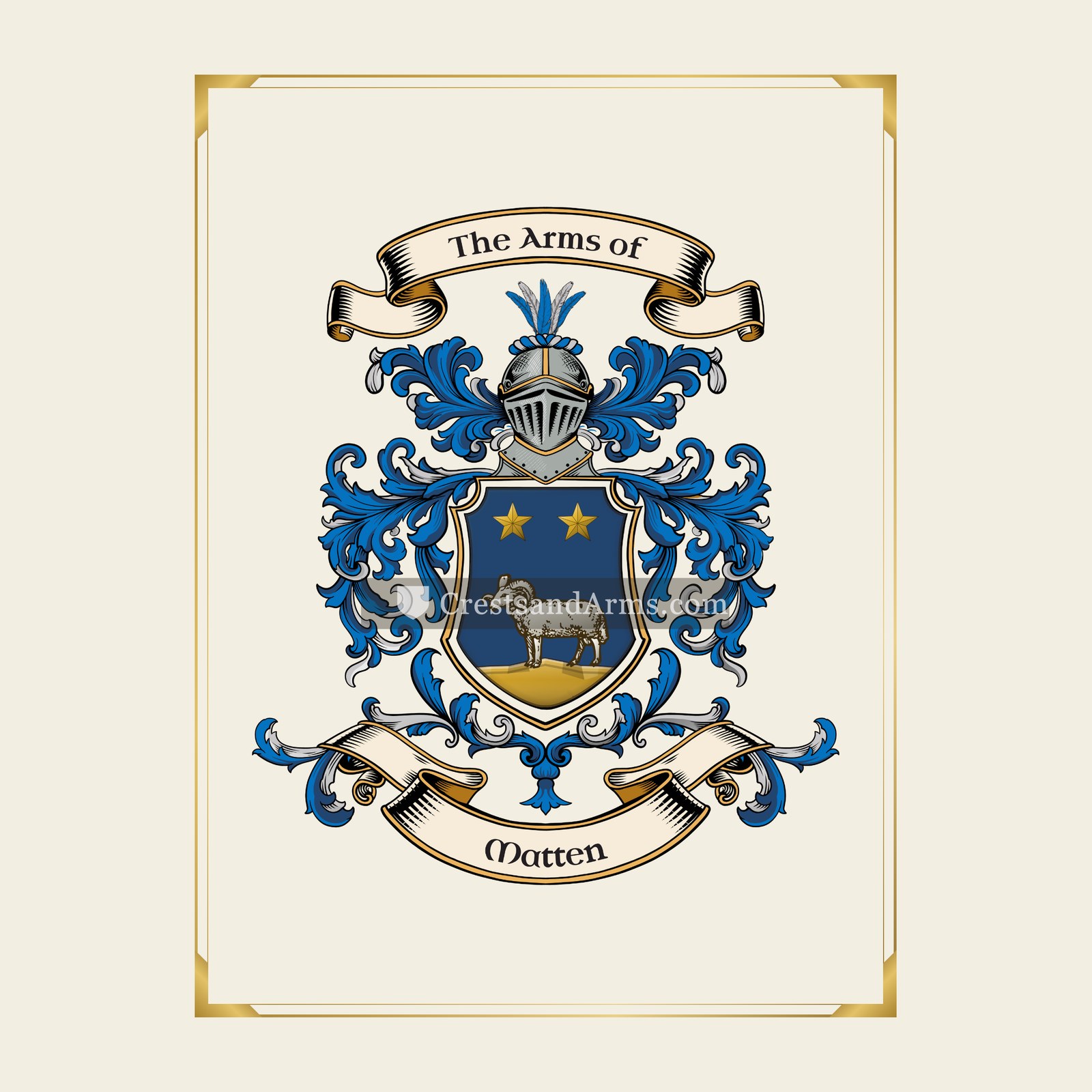 With gold border