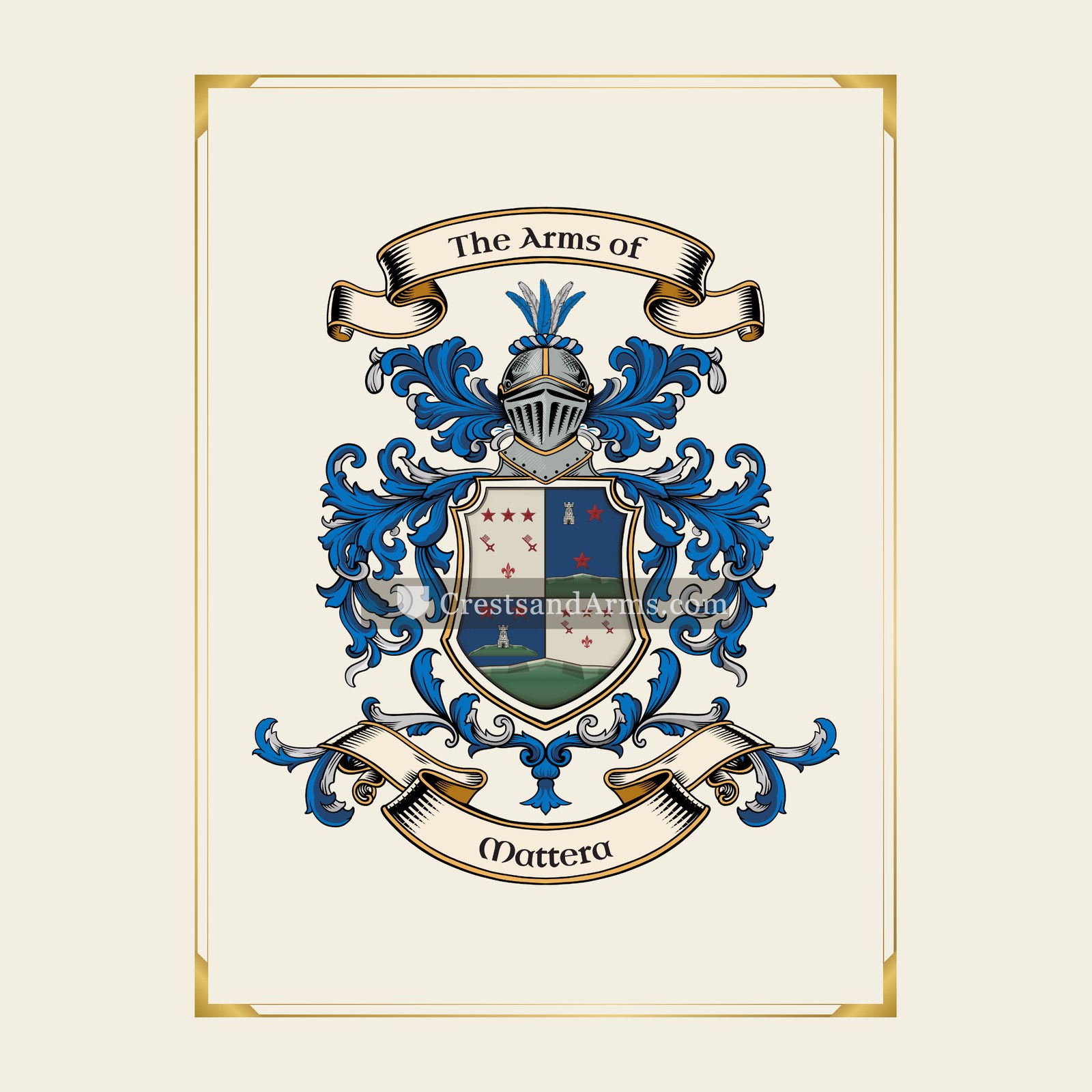With gold border