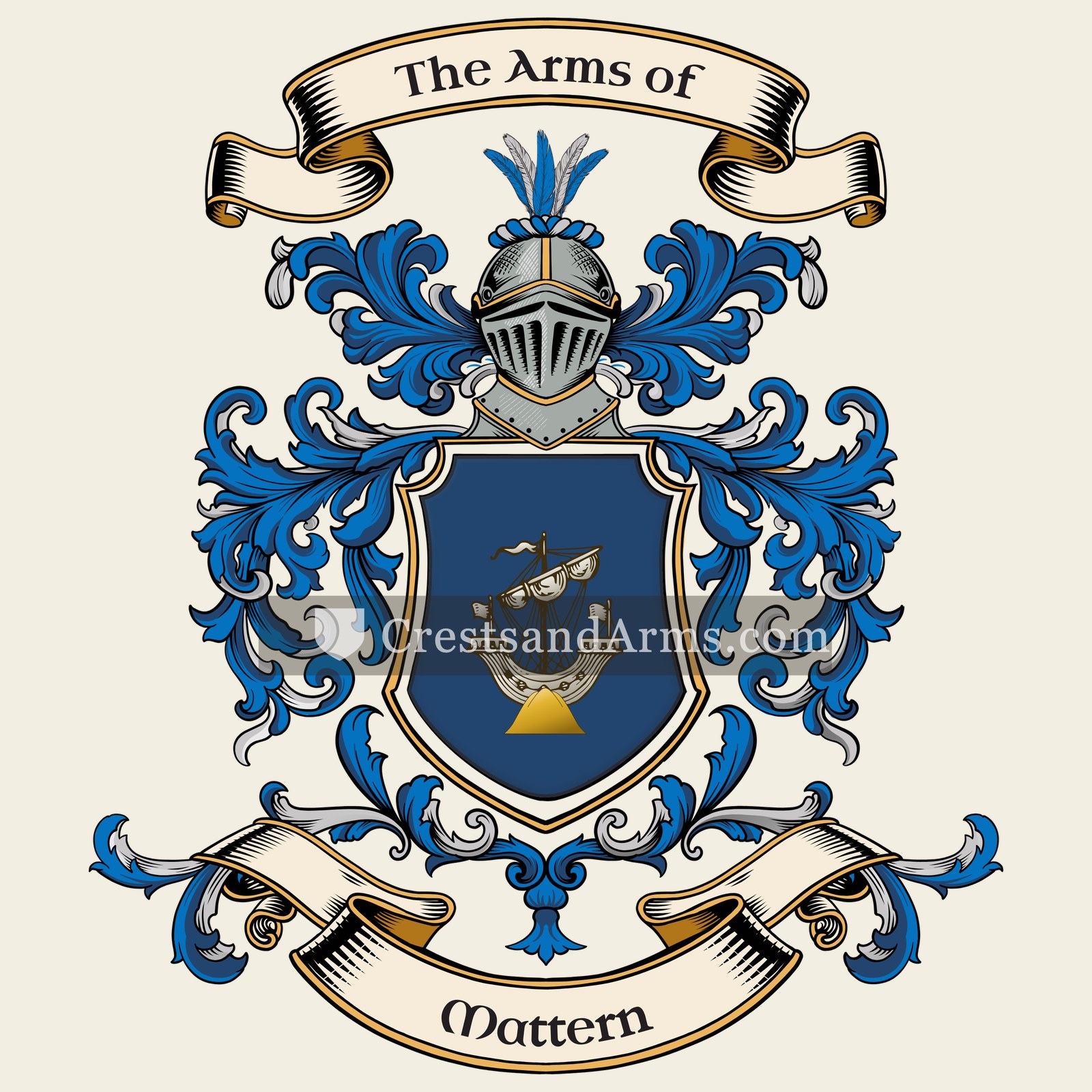 The Mattern coat of arms, drawn from the recorded blazon