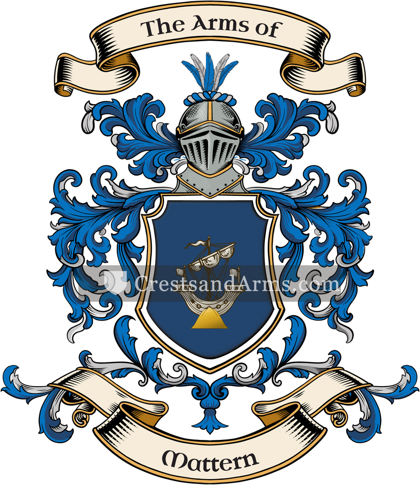 The Mattern coat of arms, drawn from the recorded blazon