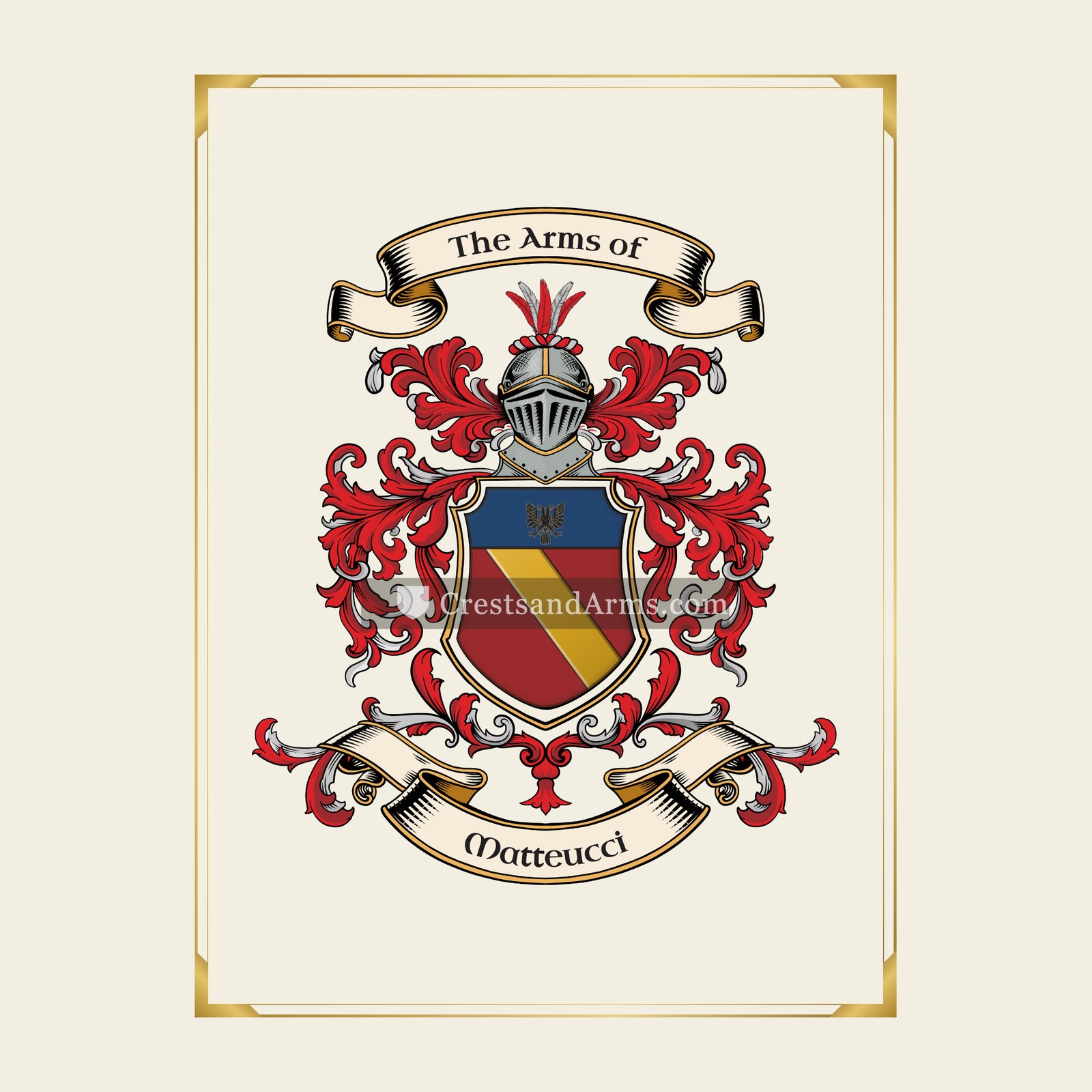 With gold border