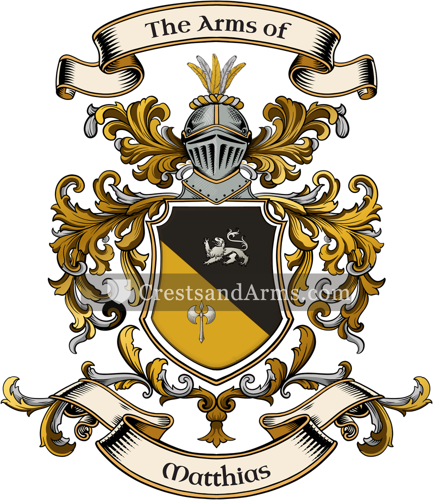 The Matthias coat of arms, drawn from the recorded blazon