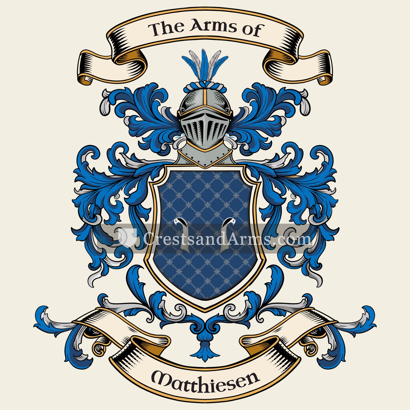 The Matthiesen coat of arms, drawn from the recorded blazon