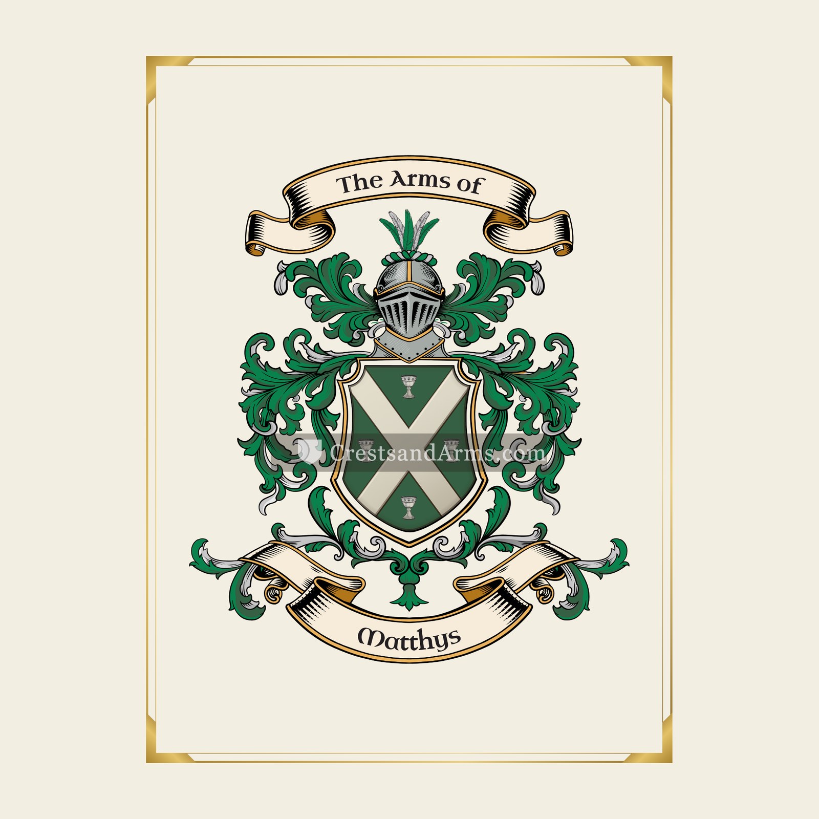 With gold border