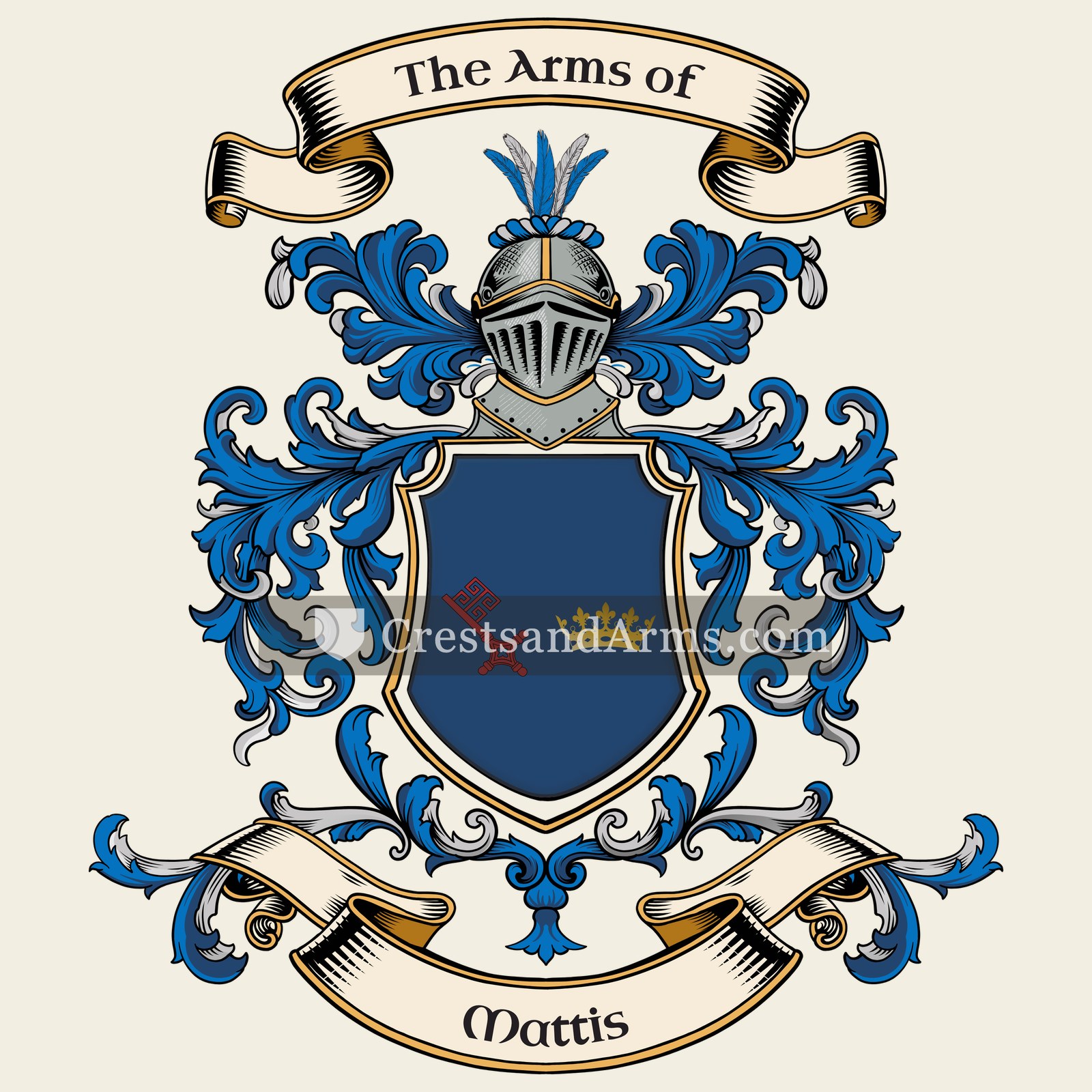 The Mattis coat of arms, drawn from the recorded blazon