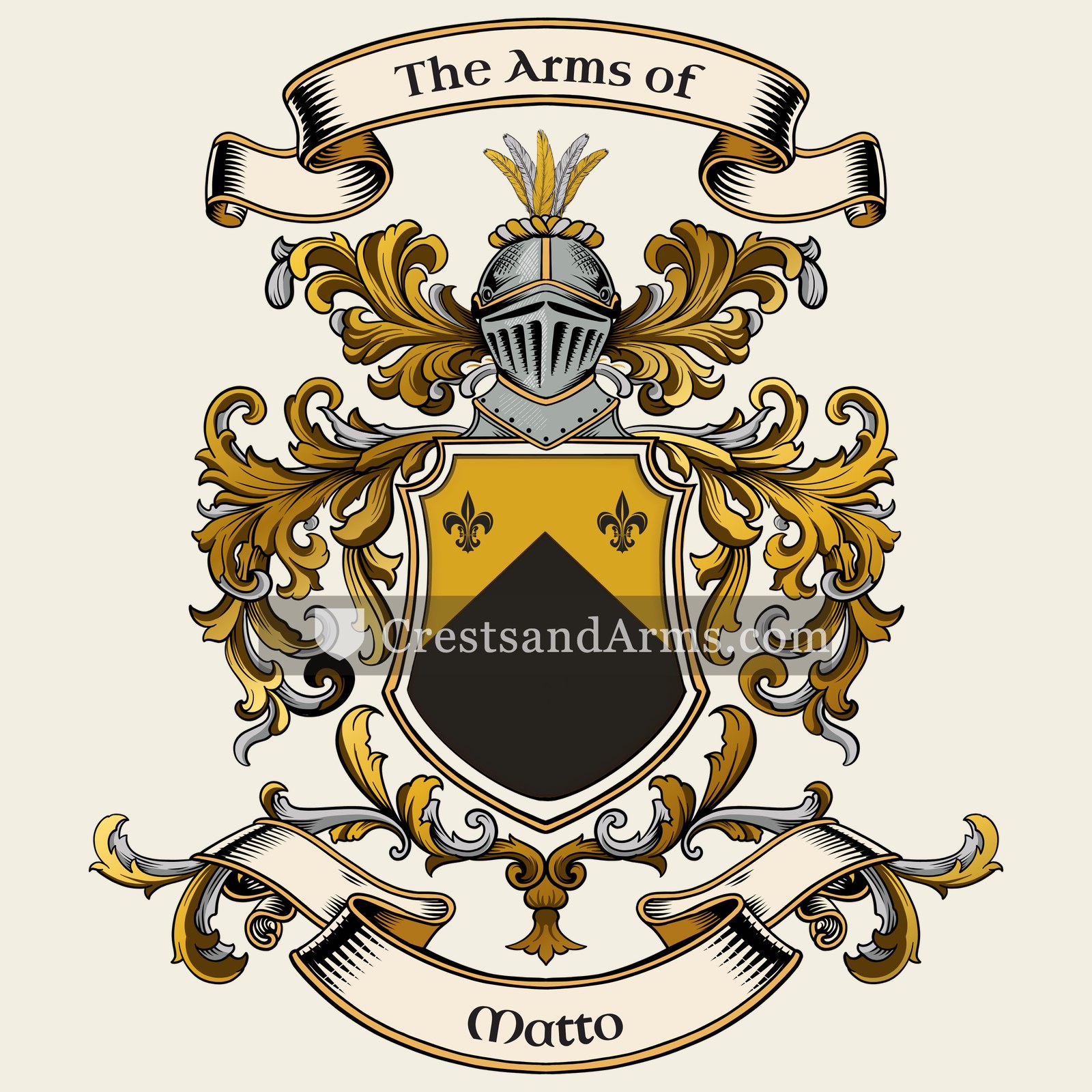 The Matto coat of arms, drawn from the recorded blazon