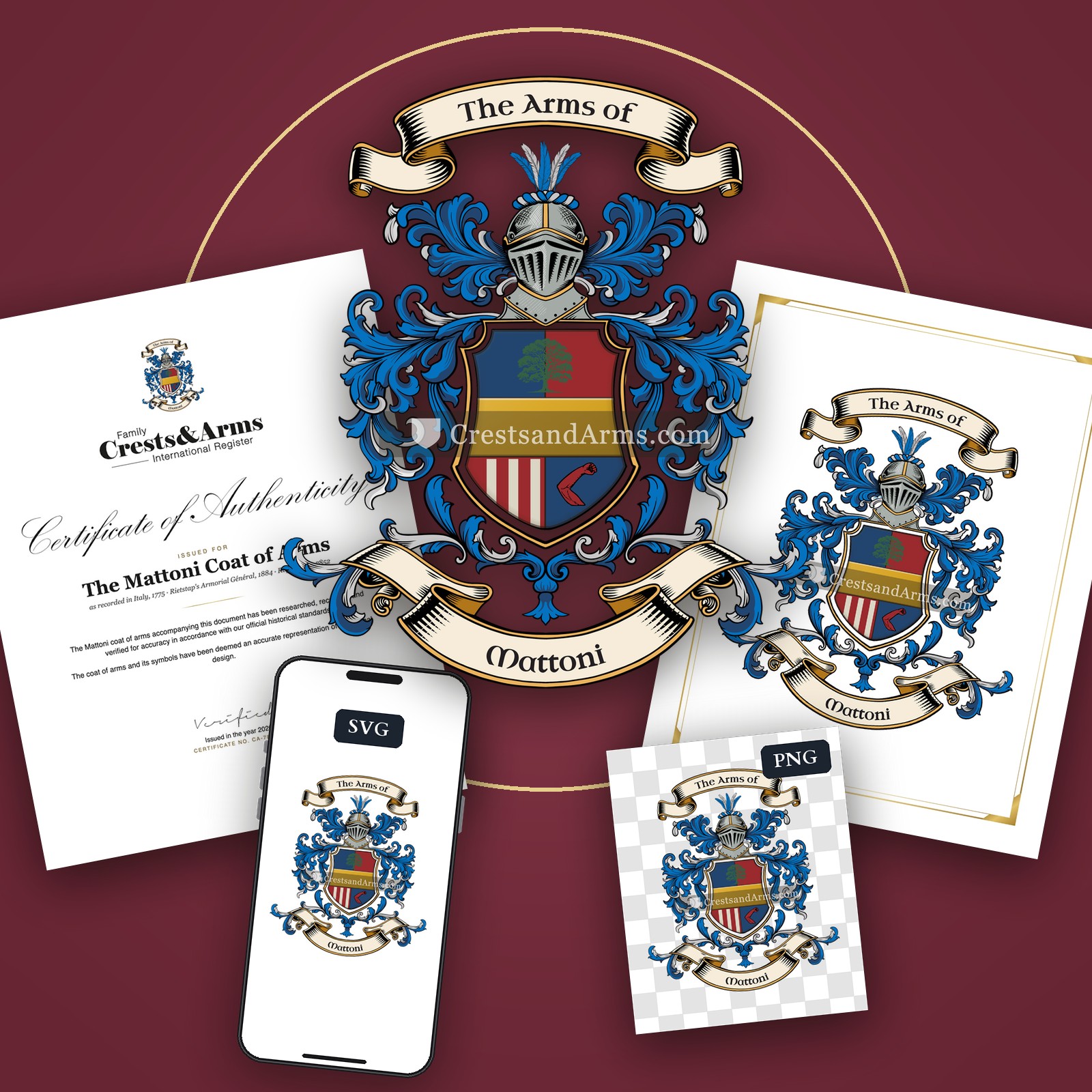 The Mattoni arms on the coat of arms — digital pack