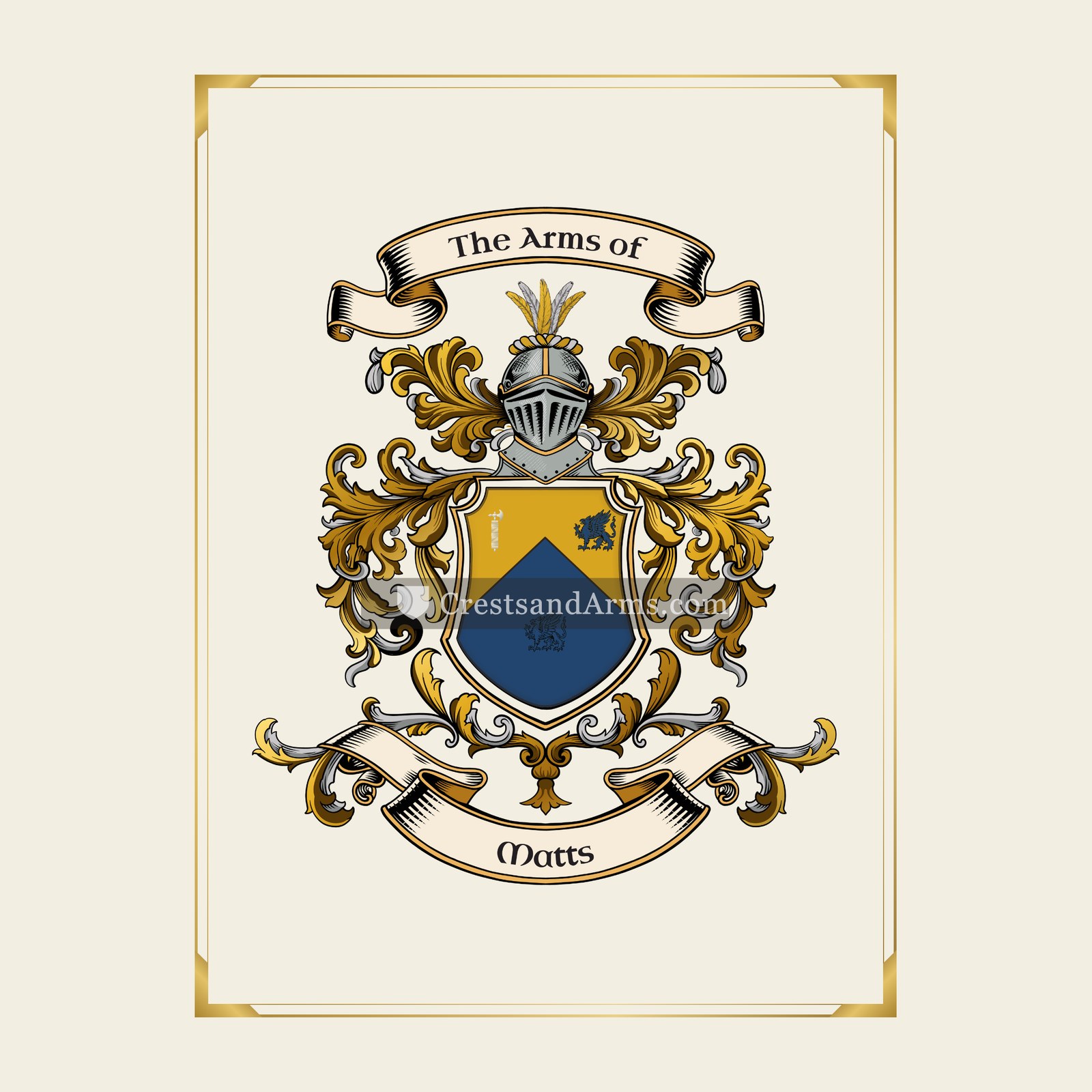 With gold border