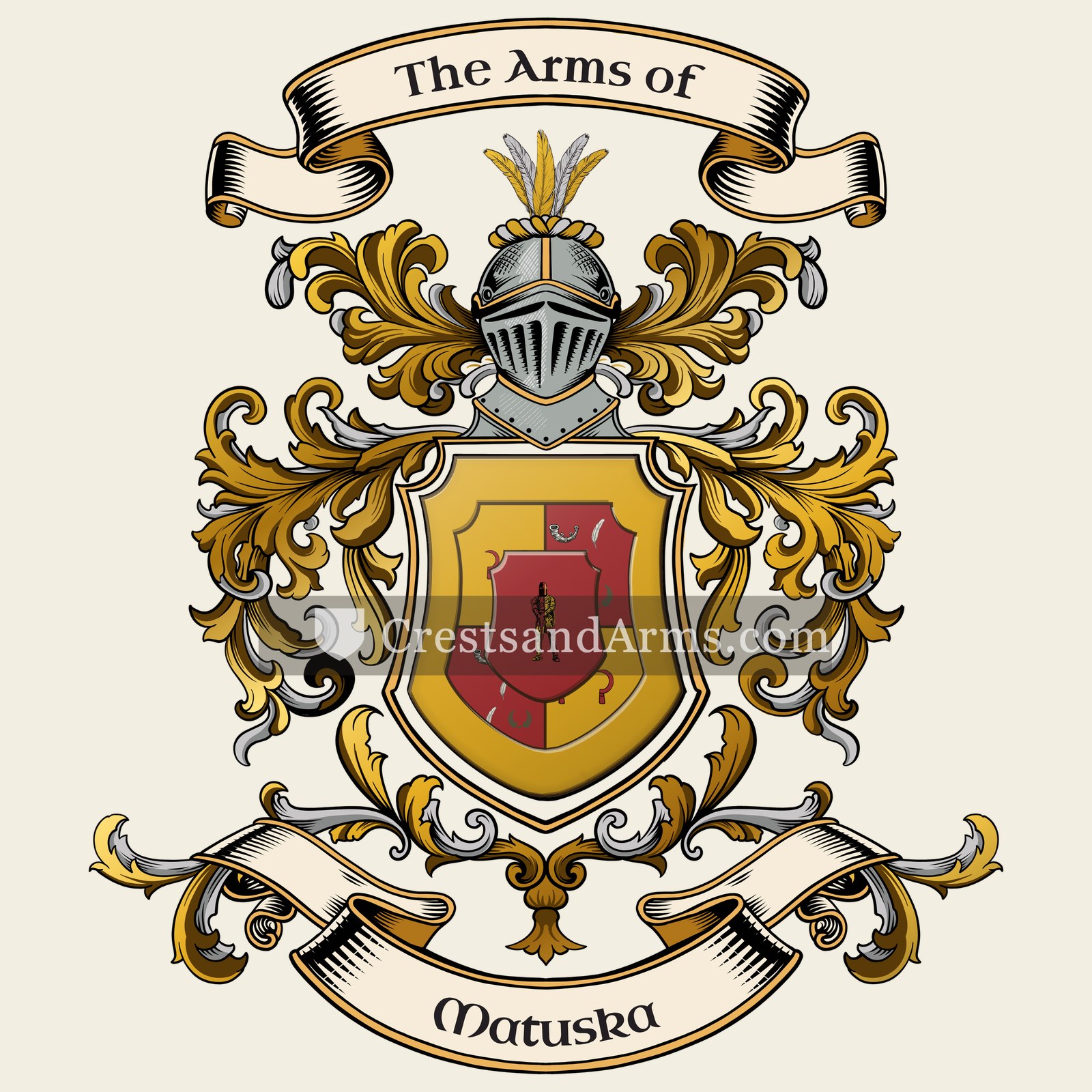 The Matuska coat of arms, drawn from the recorded blazon