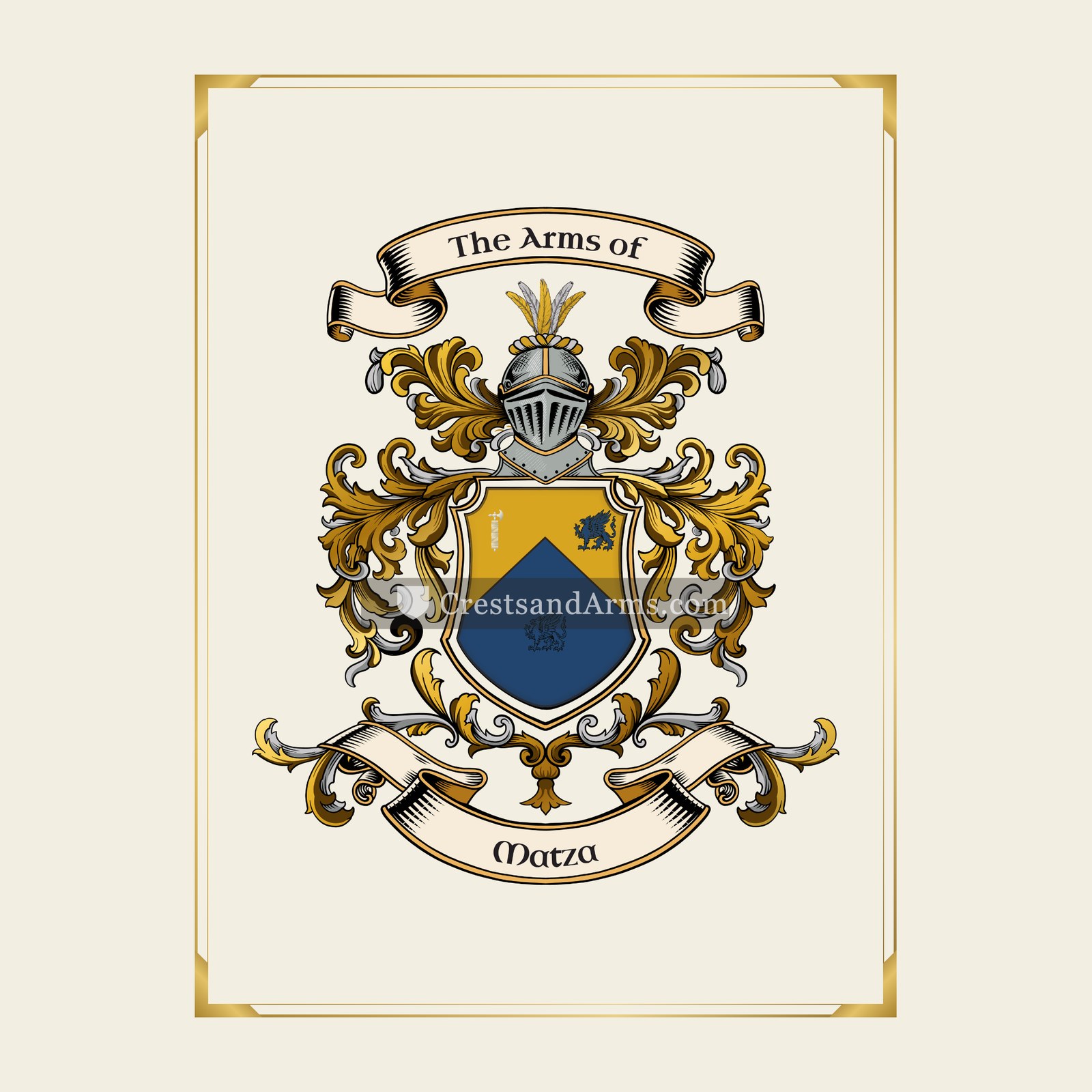 With gold border