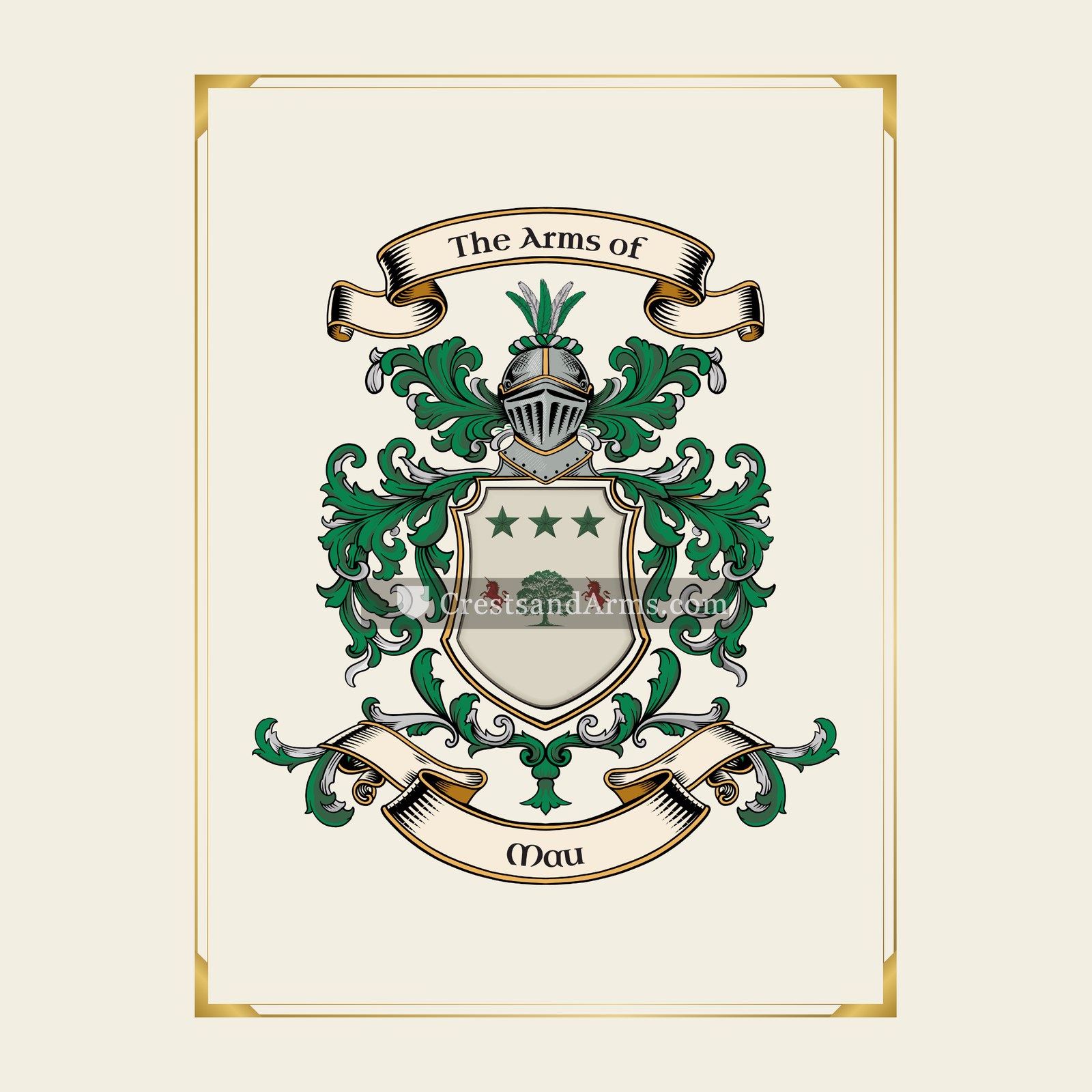 With gold border