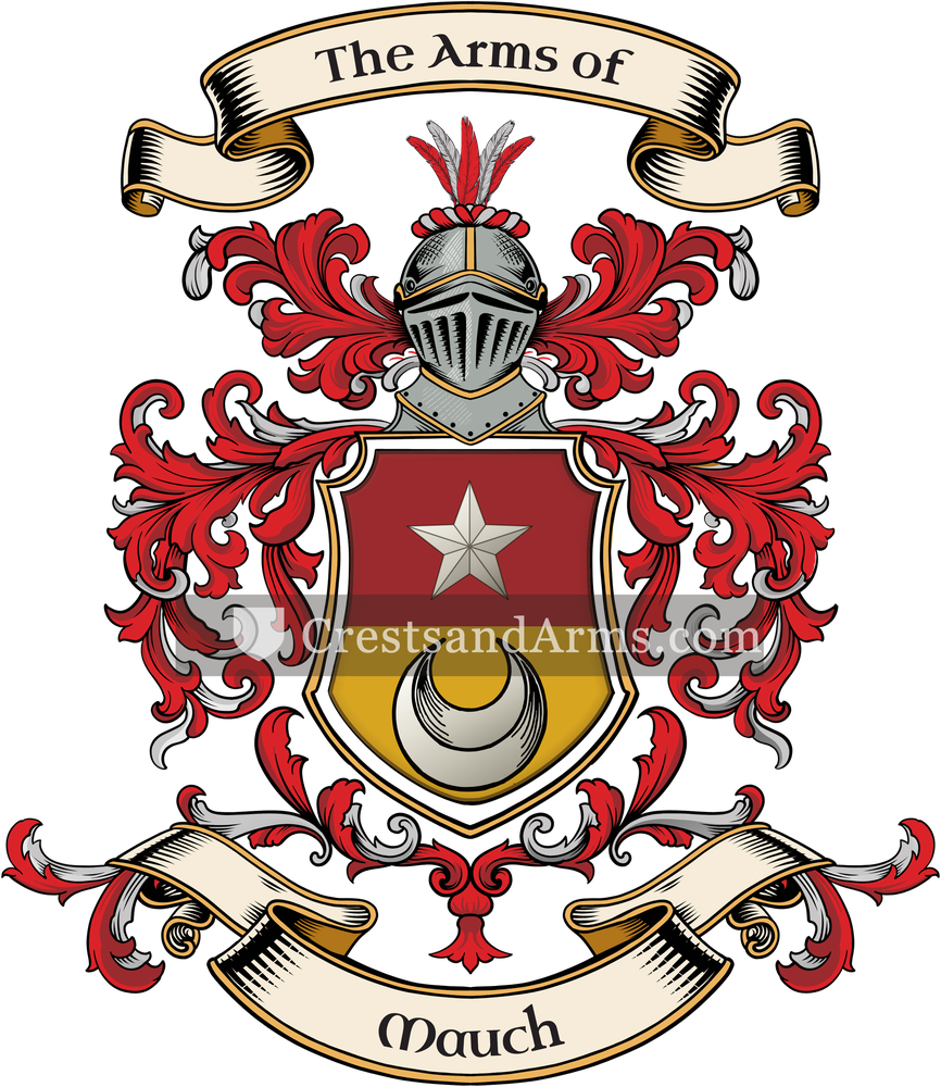 The Mauch coat of arms, drawn from the recorded blazon