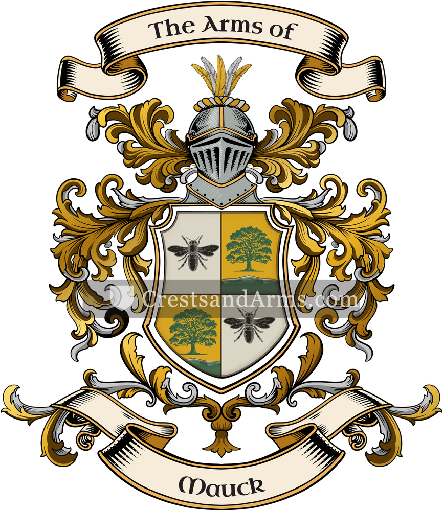 The Mauck coat of arms, drawn from the recorded blazon