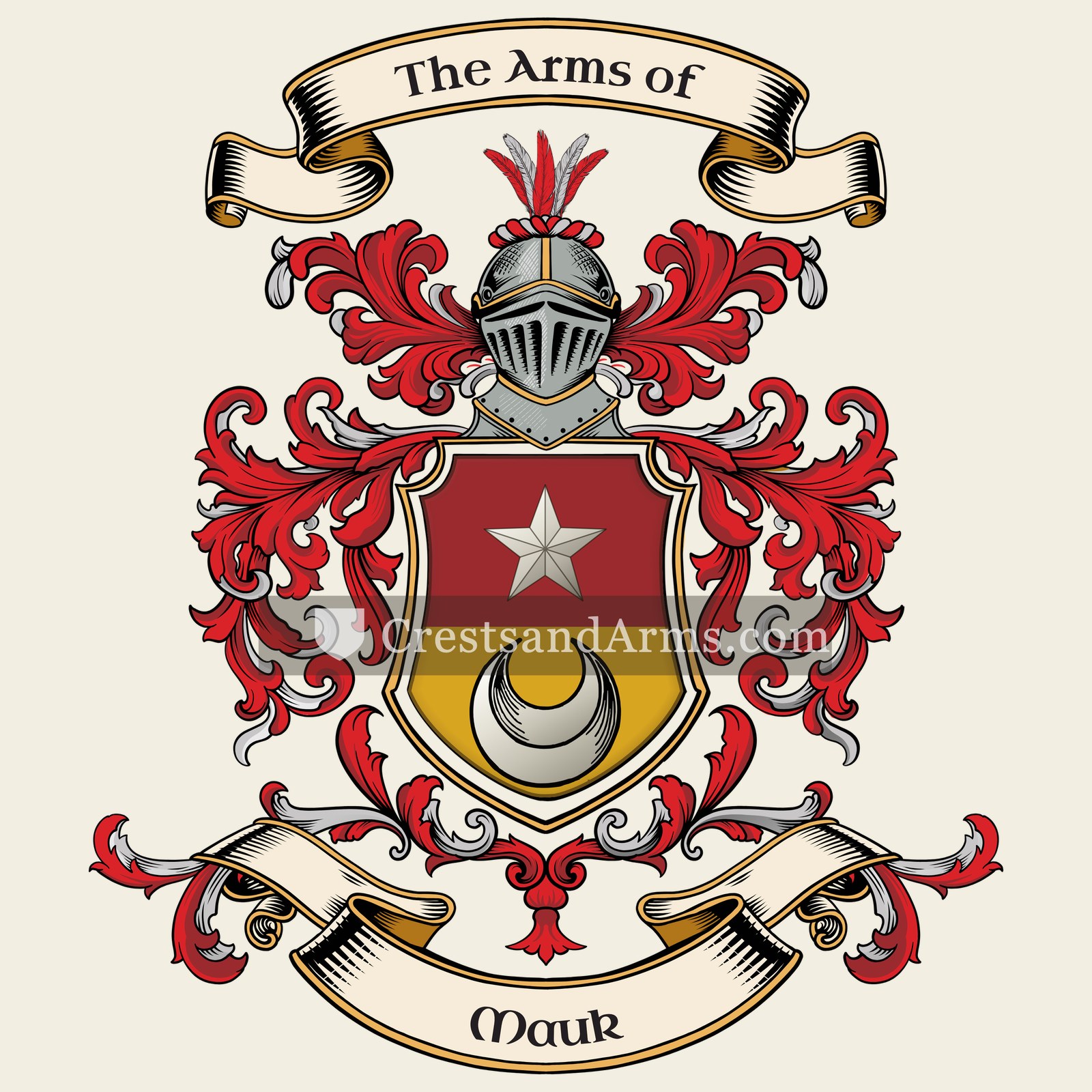 The Mauk coat of arms, drawn from the recorded blazon