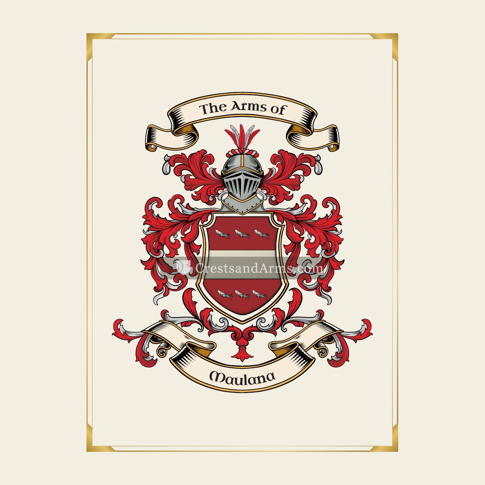 With gold border