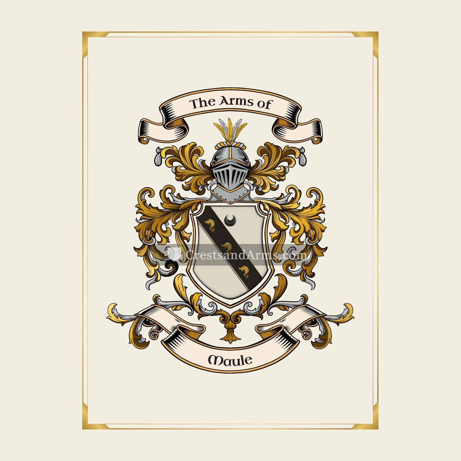 With gold border