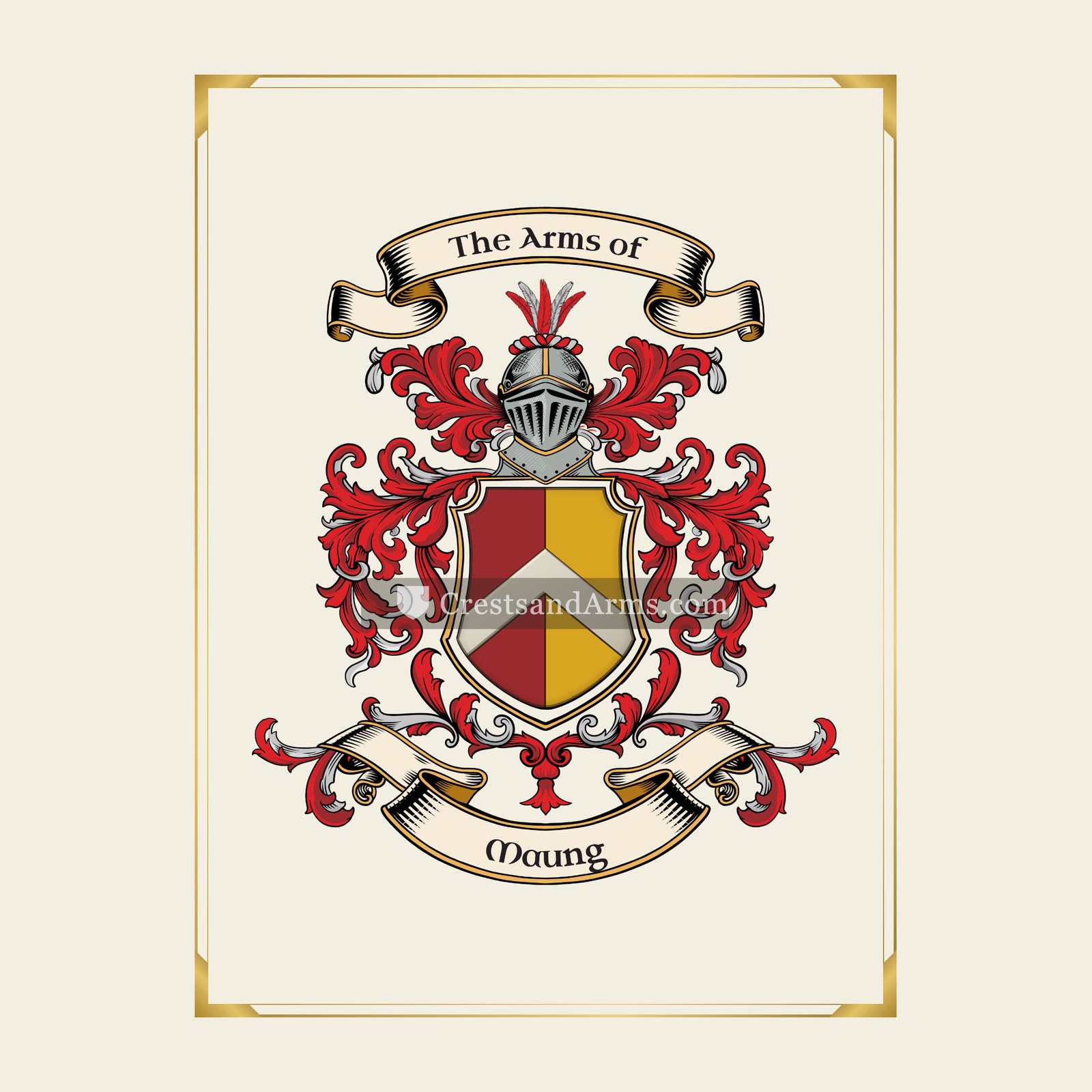 With gold border