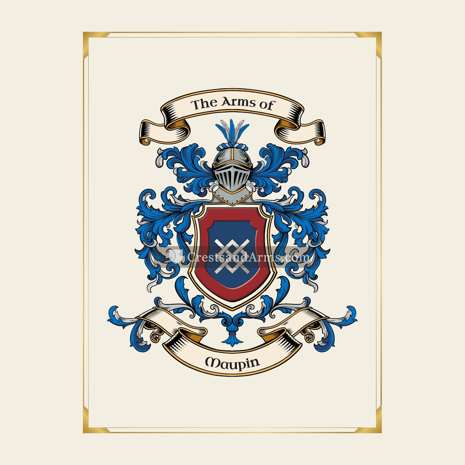 With gold border