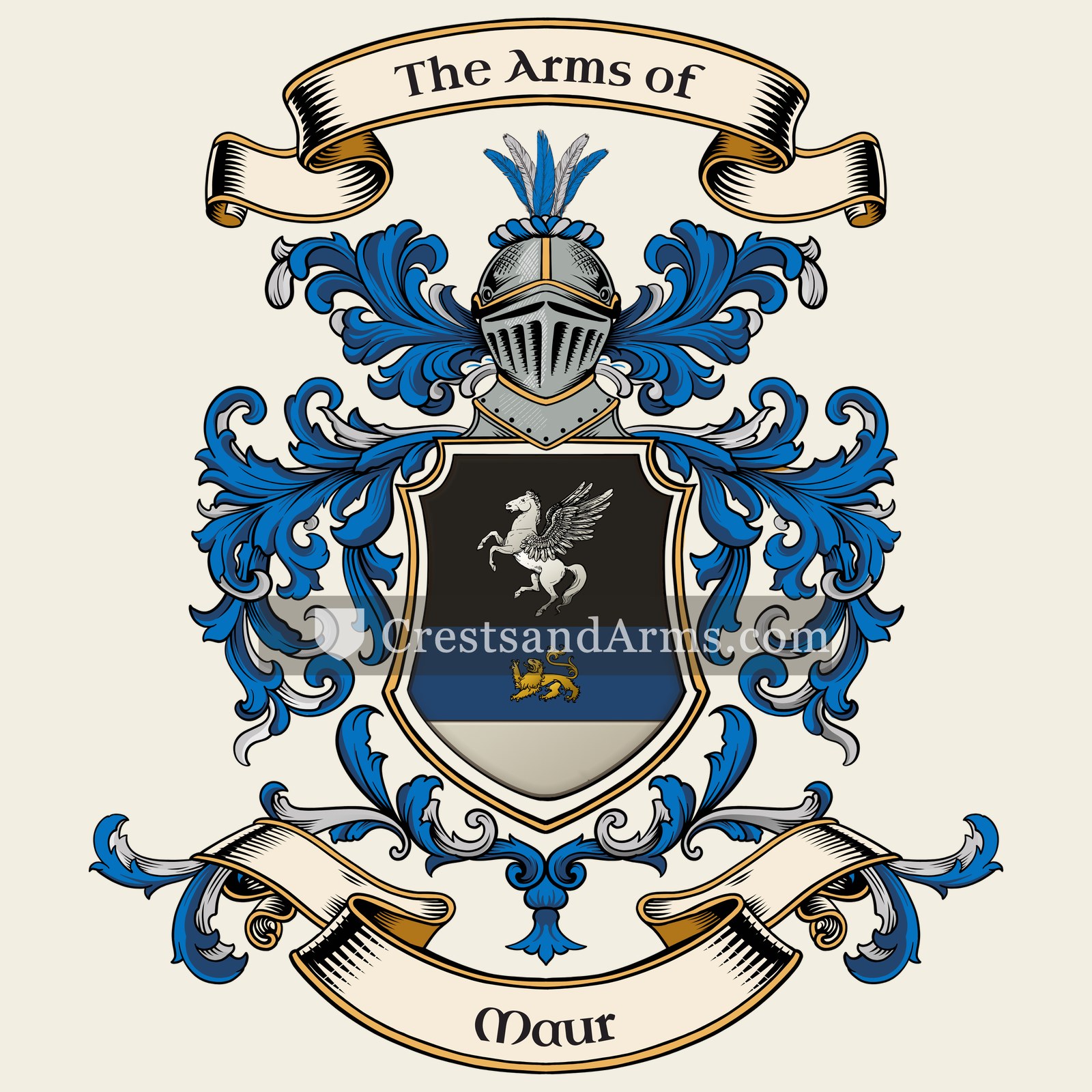 The Maur coat of arms, drawn from the recorded blazon