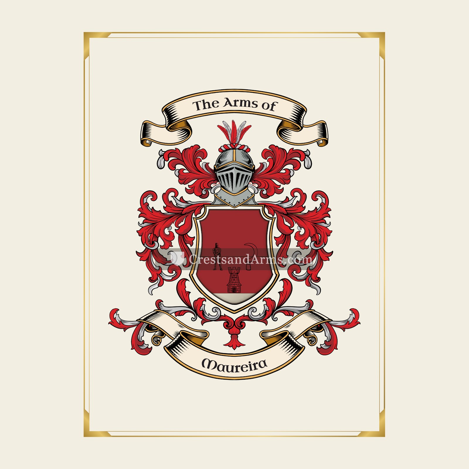With gold border