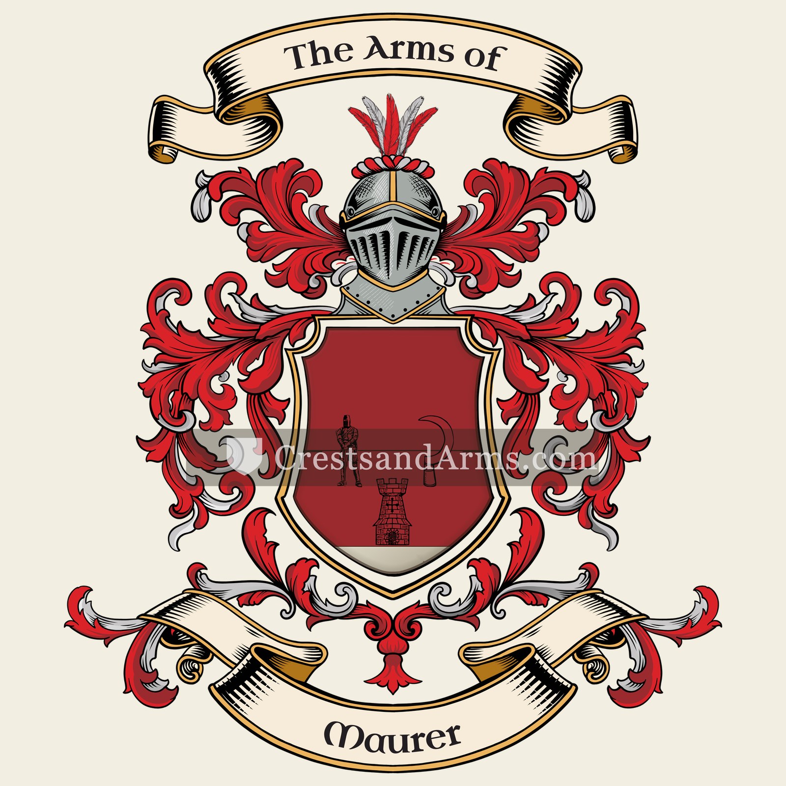 The Maurer coat of arms, drawn from the recorded blazon