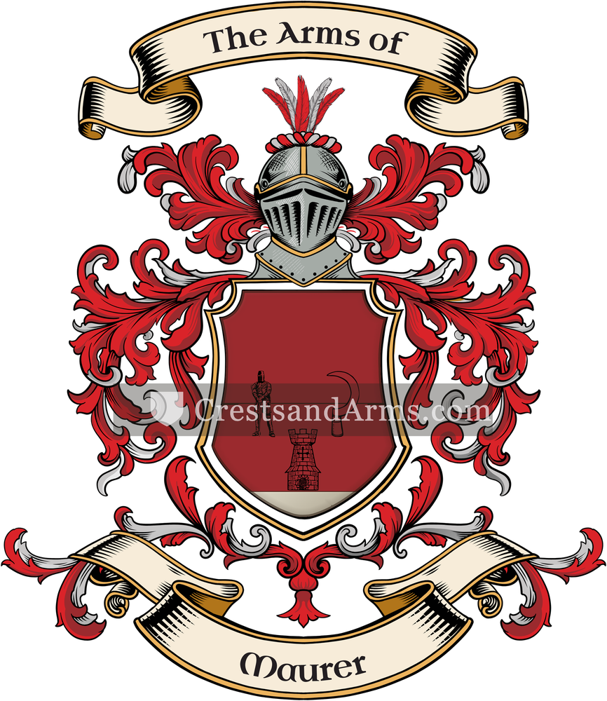 The Maurer coat of arms, drawn from the recorded blazon