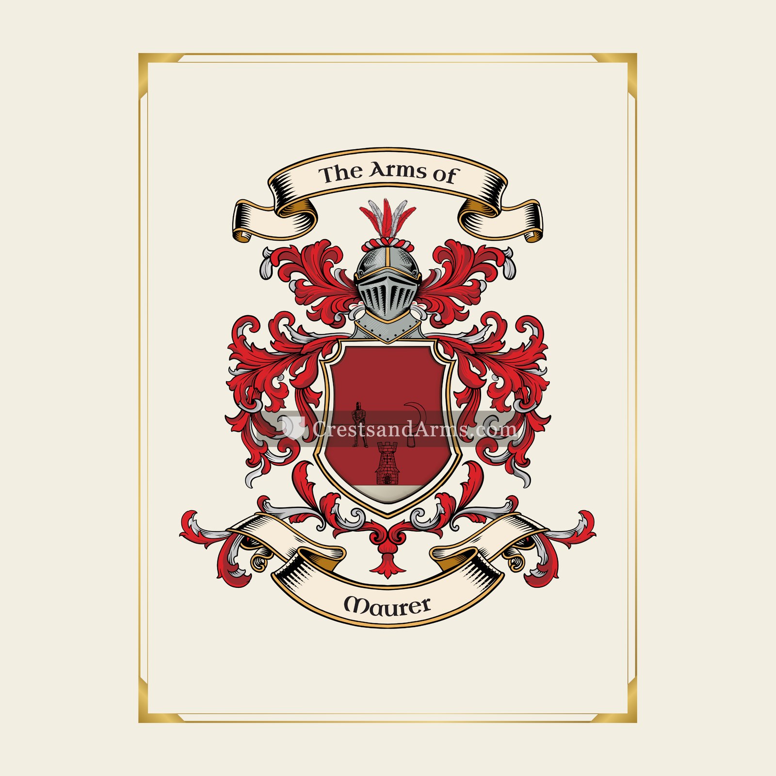 With gold border