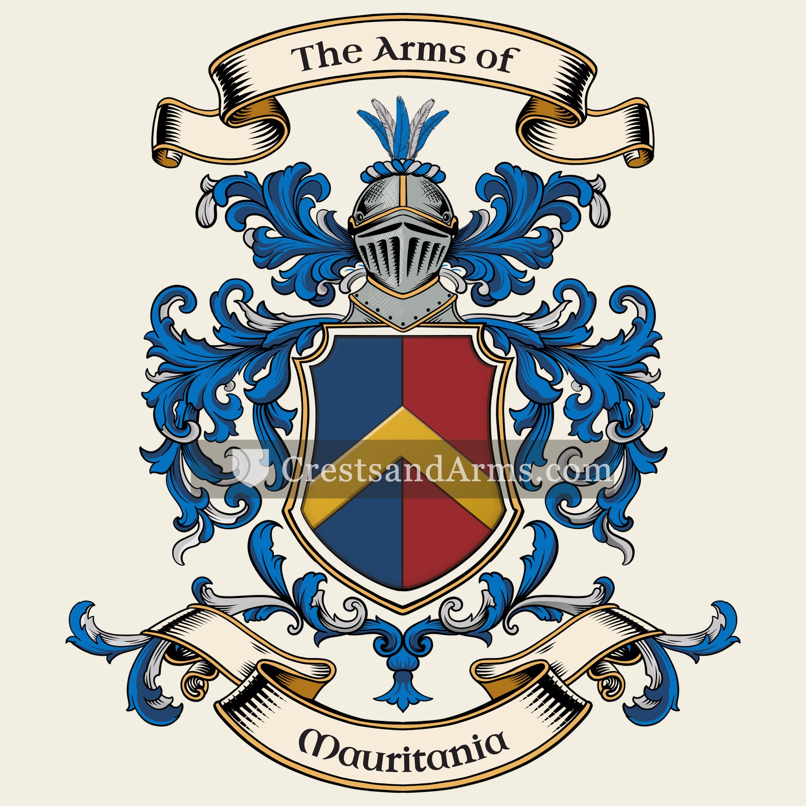 The Mauritania coat of arms, drawn from the recorded blazon