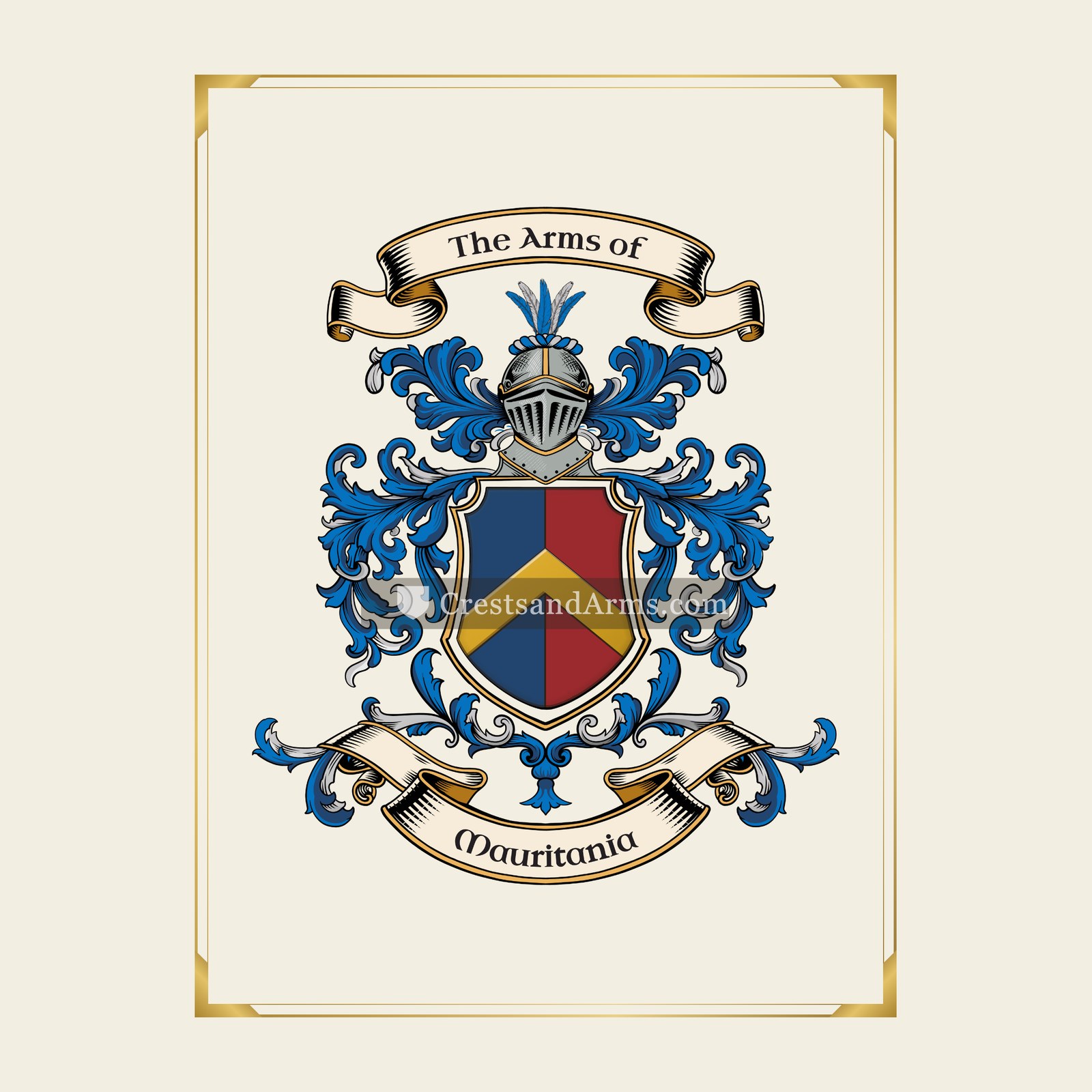 With gold border