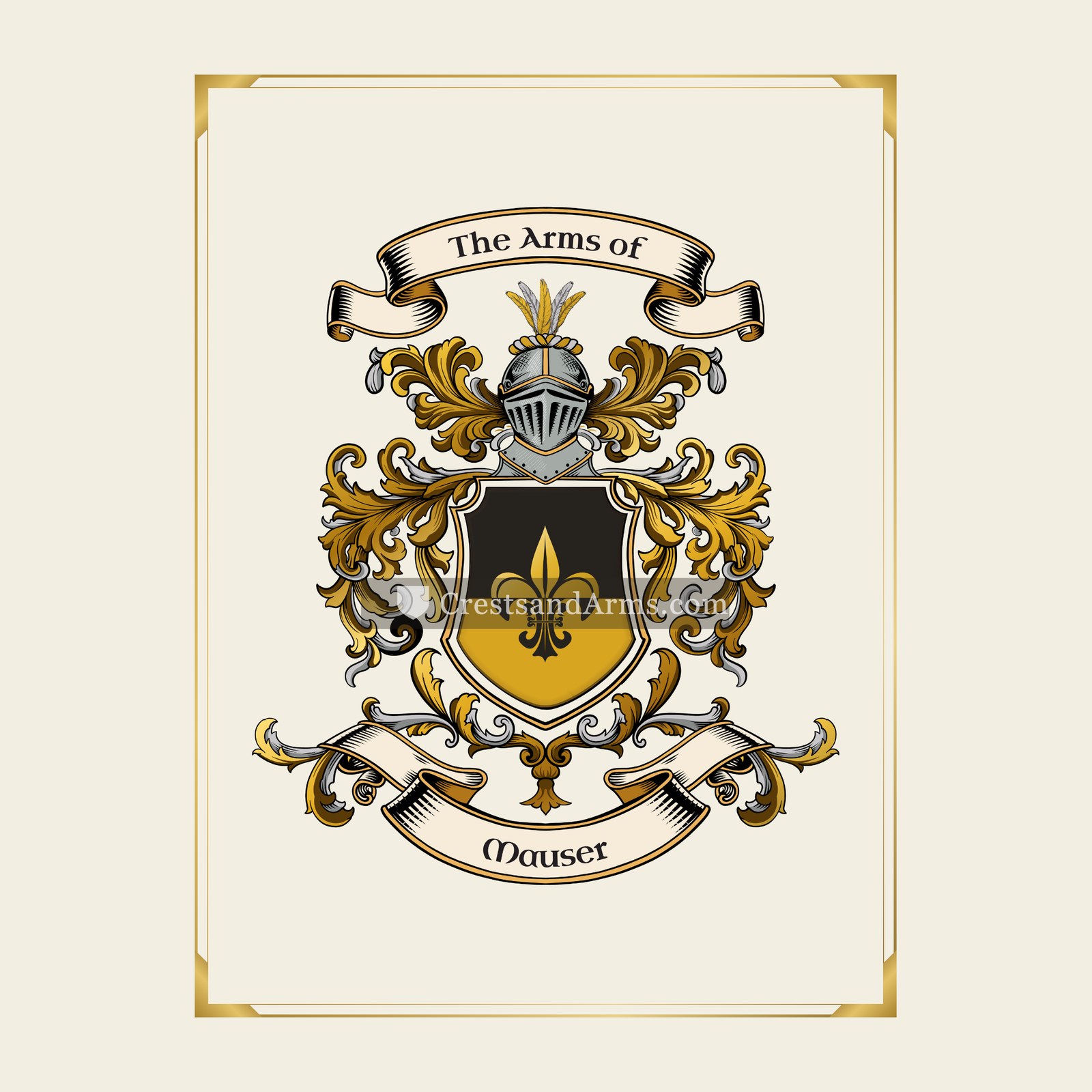 With gold border