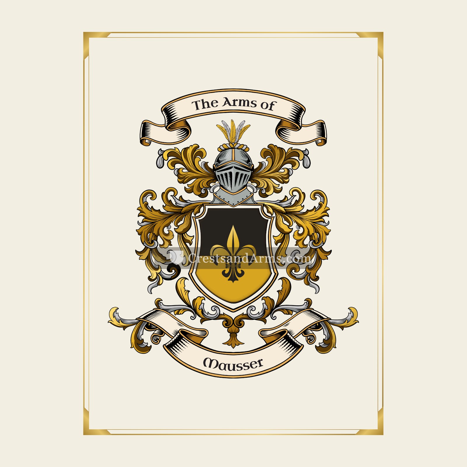 With gold border