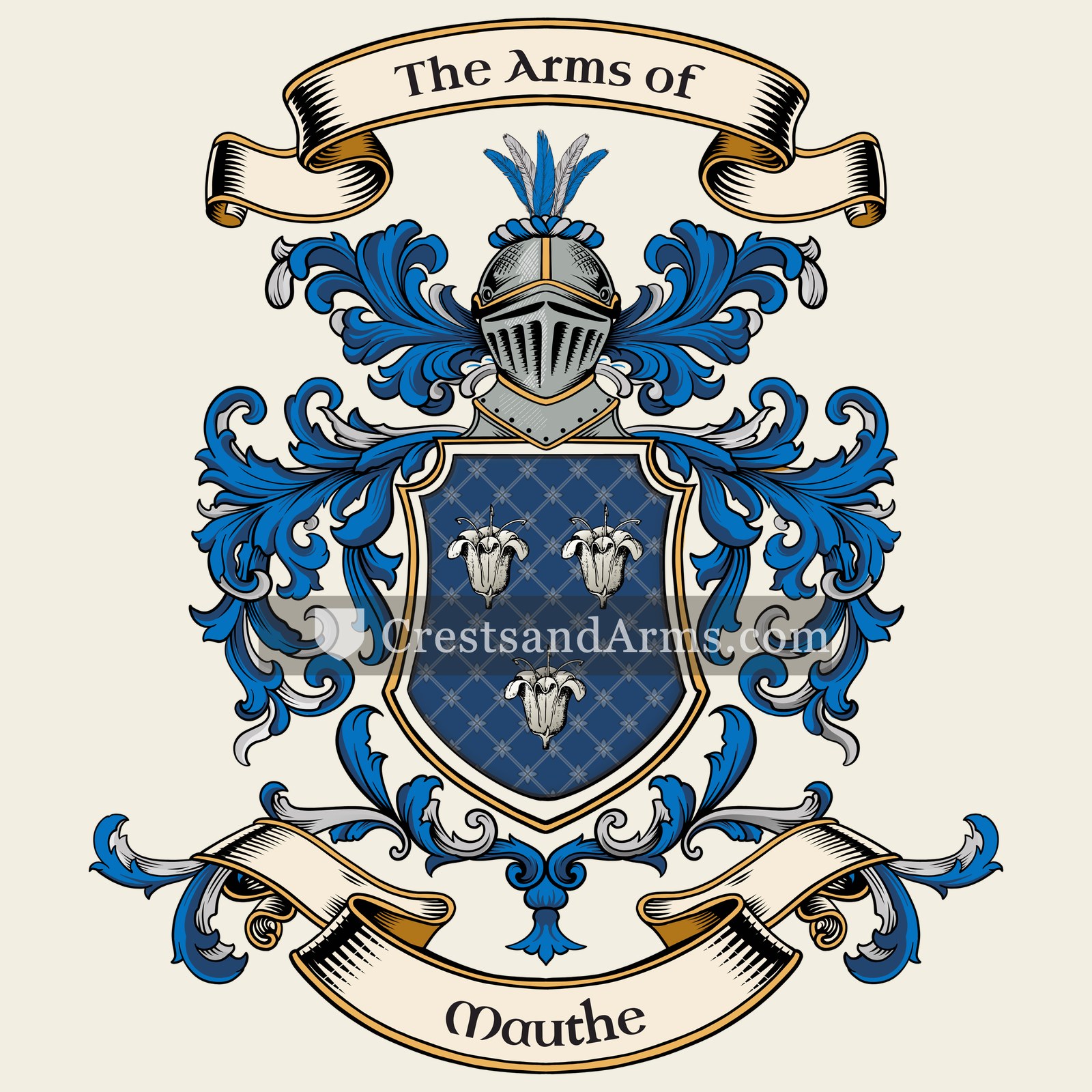 The Mauthe coat of arms, drawn from the recorded blazon