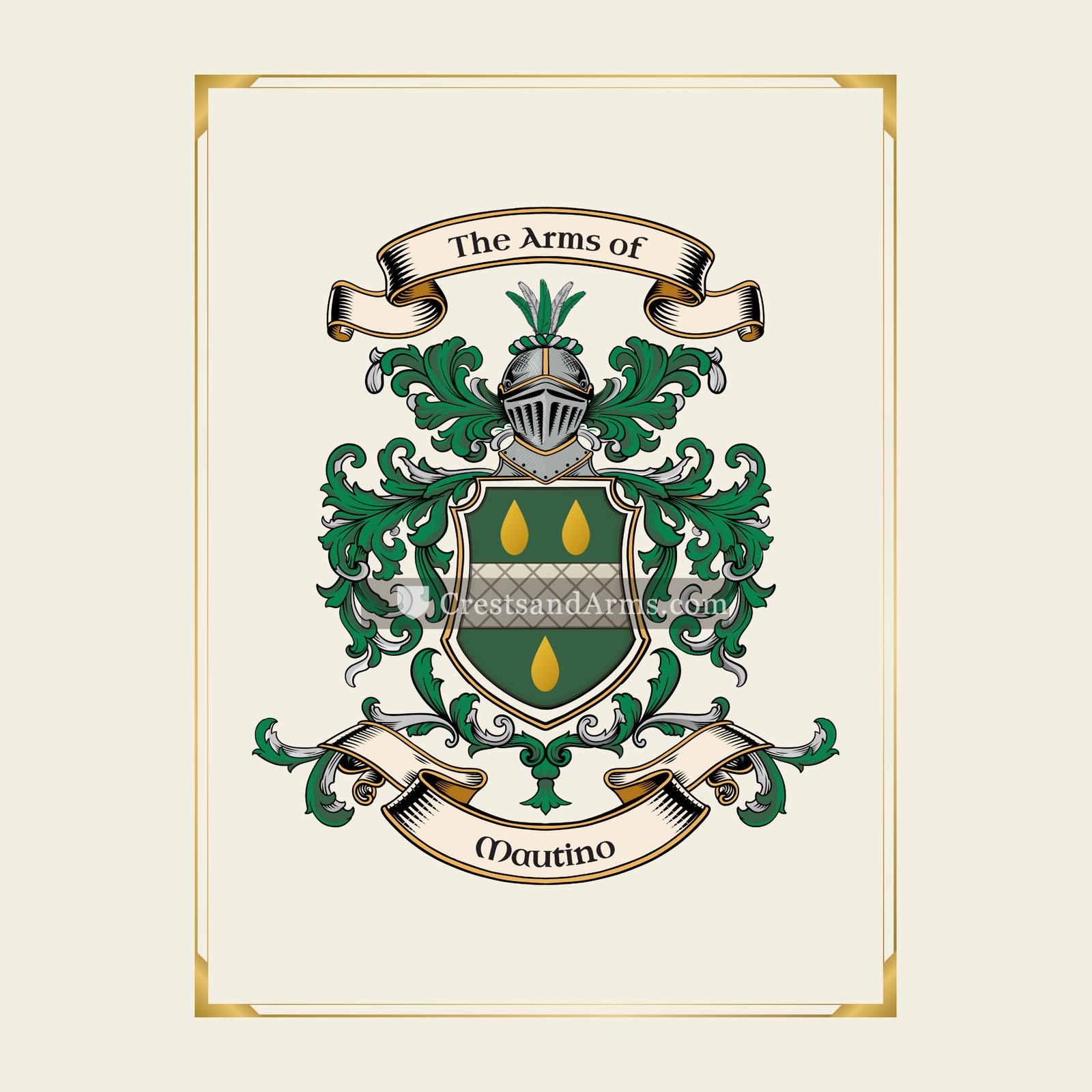 With gold border