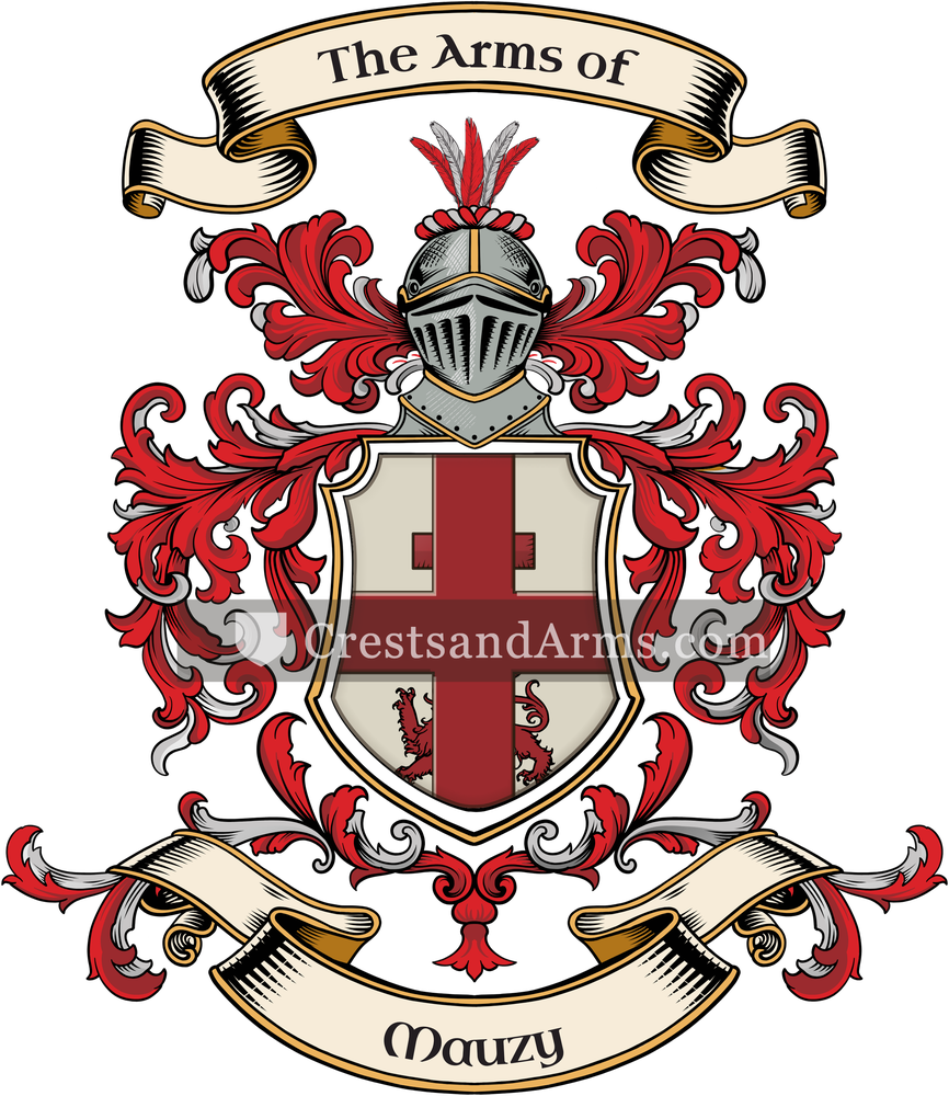 The Mauzy coat of arms, drawn from the recorded blazon