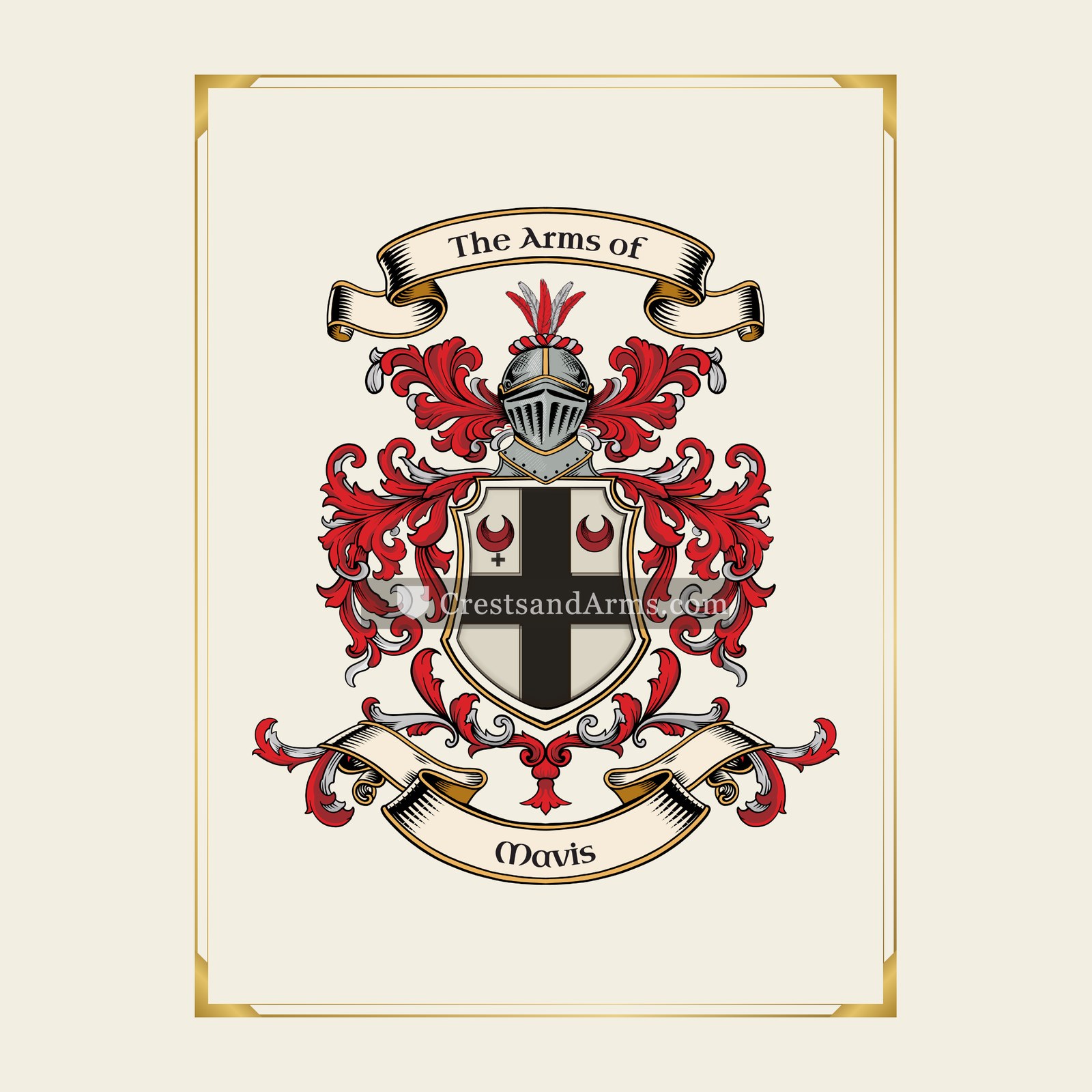 With gold border