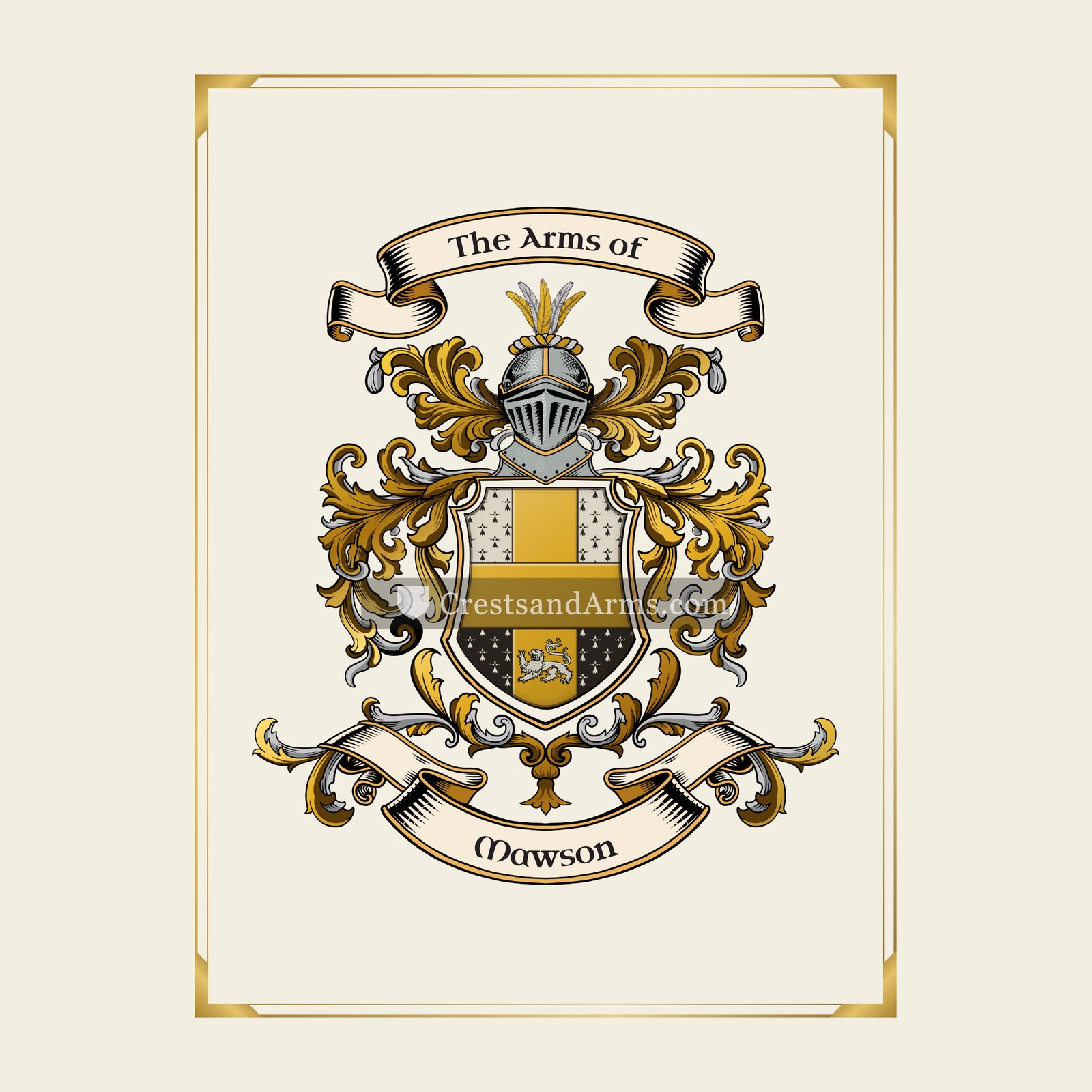 With gold border