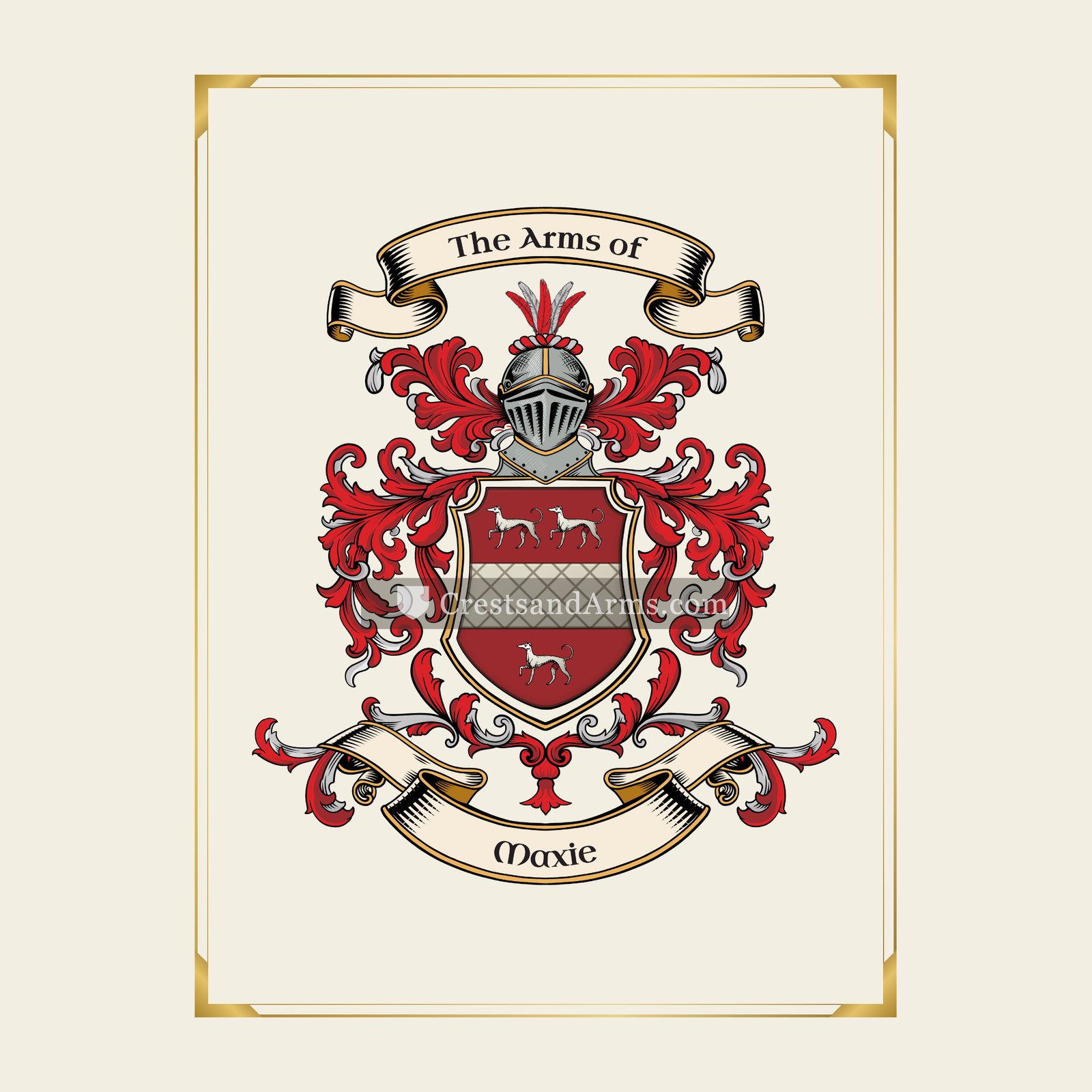 With gold border