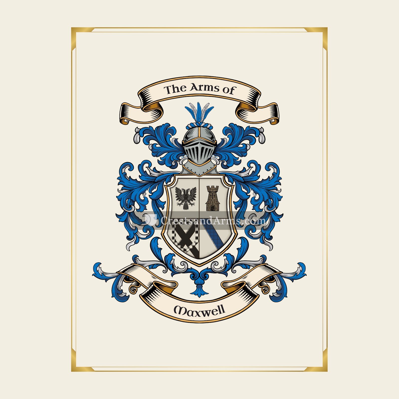 With gold border