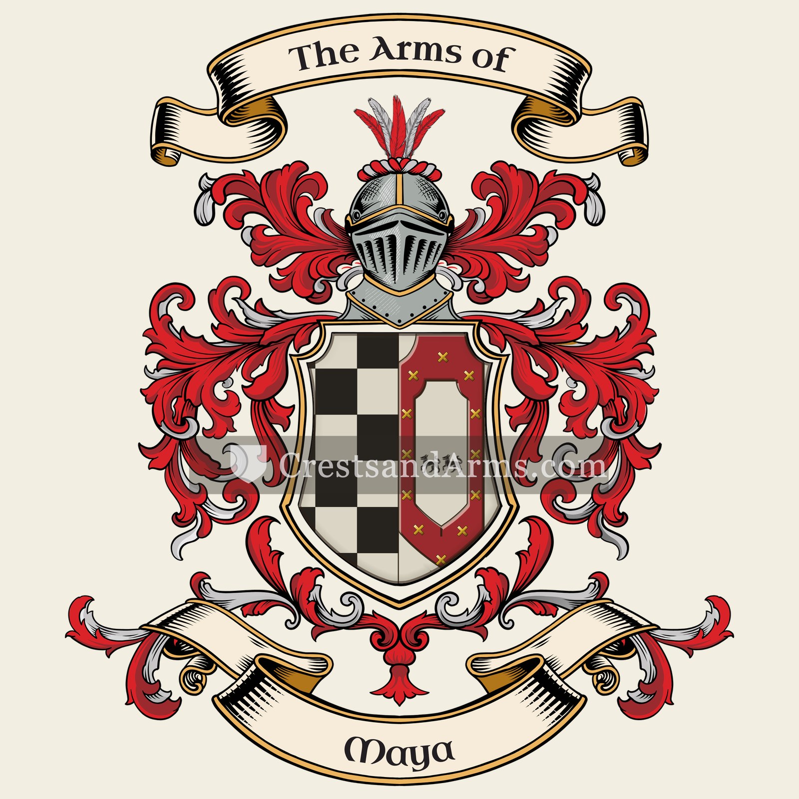 The Maya coat of arms, drawn from the recorded blazon