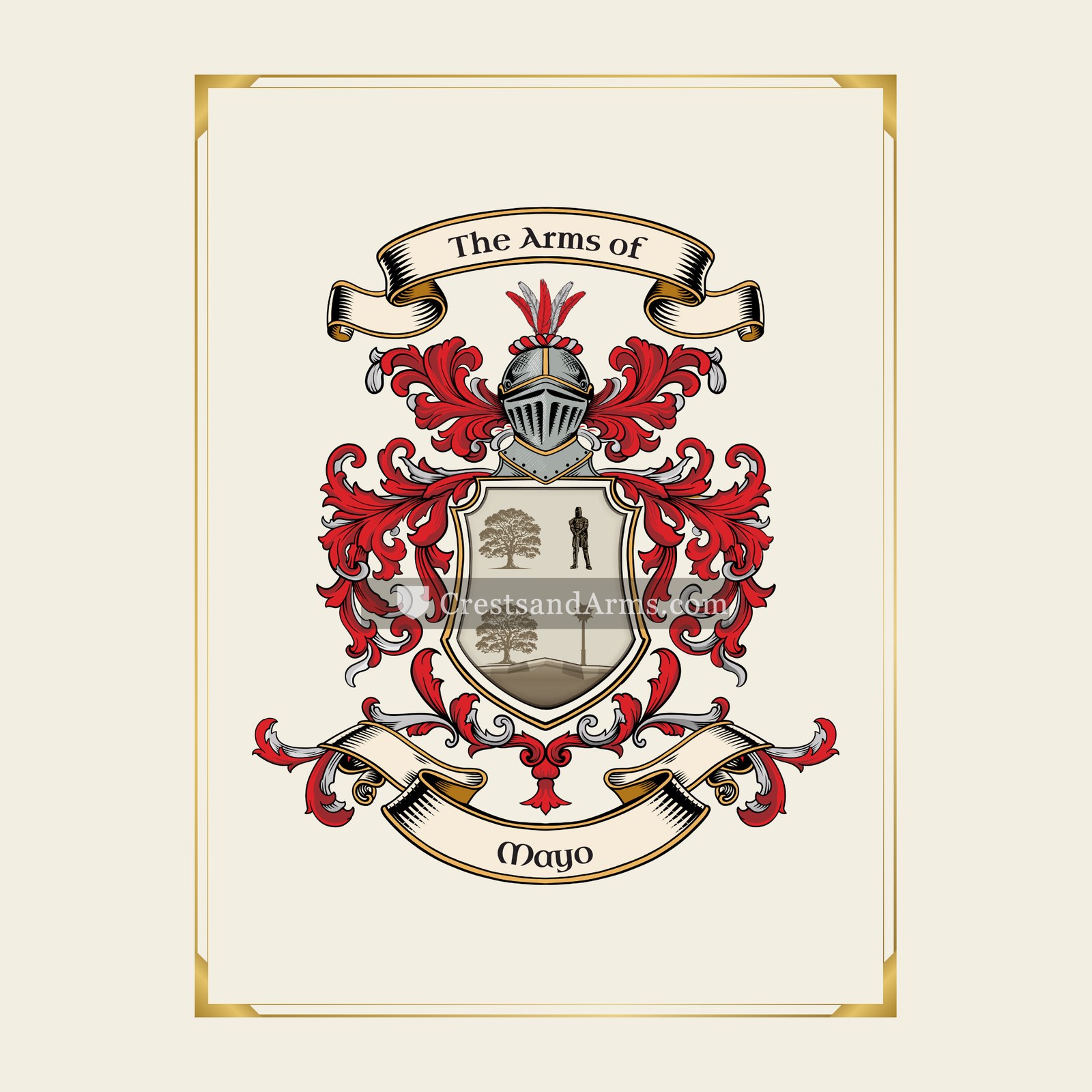 With gold border