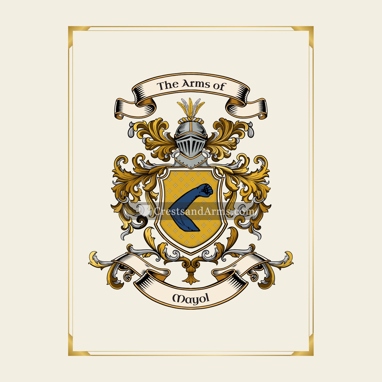 With gold border