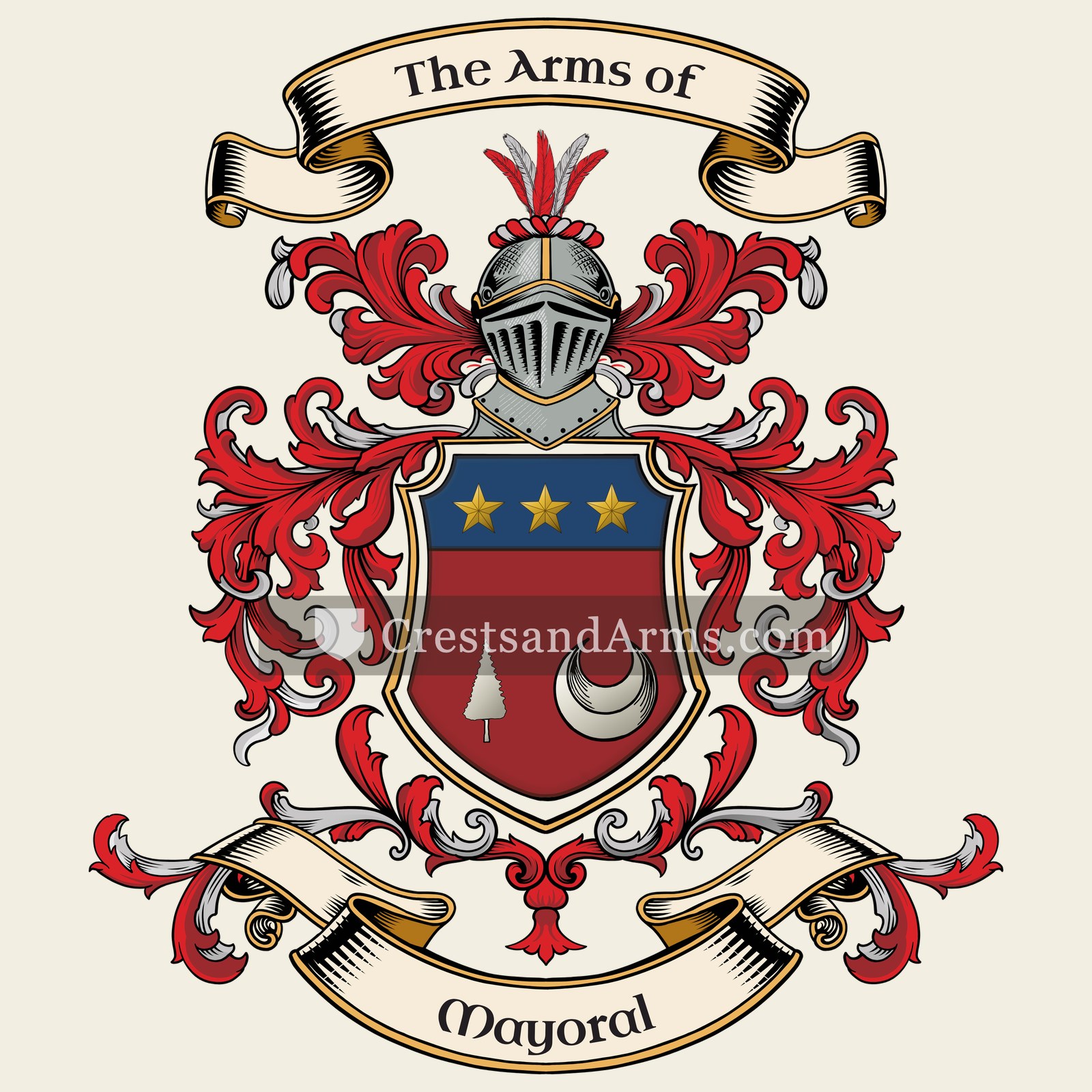 The Mayoral coat of arms, drawn from the recorded blazon