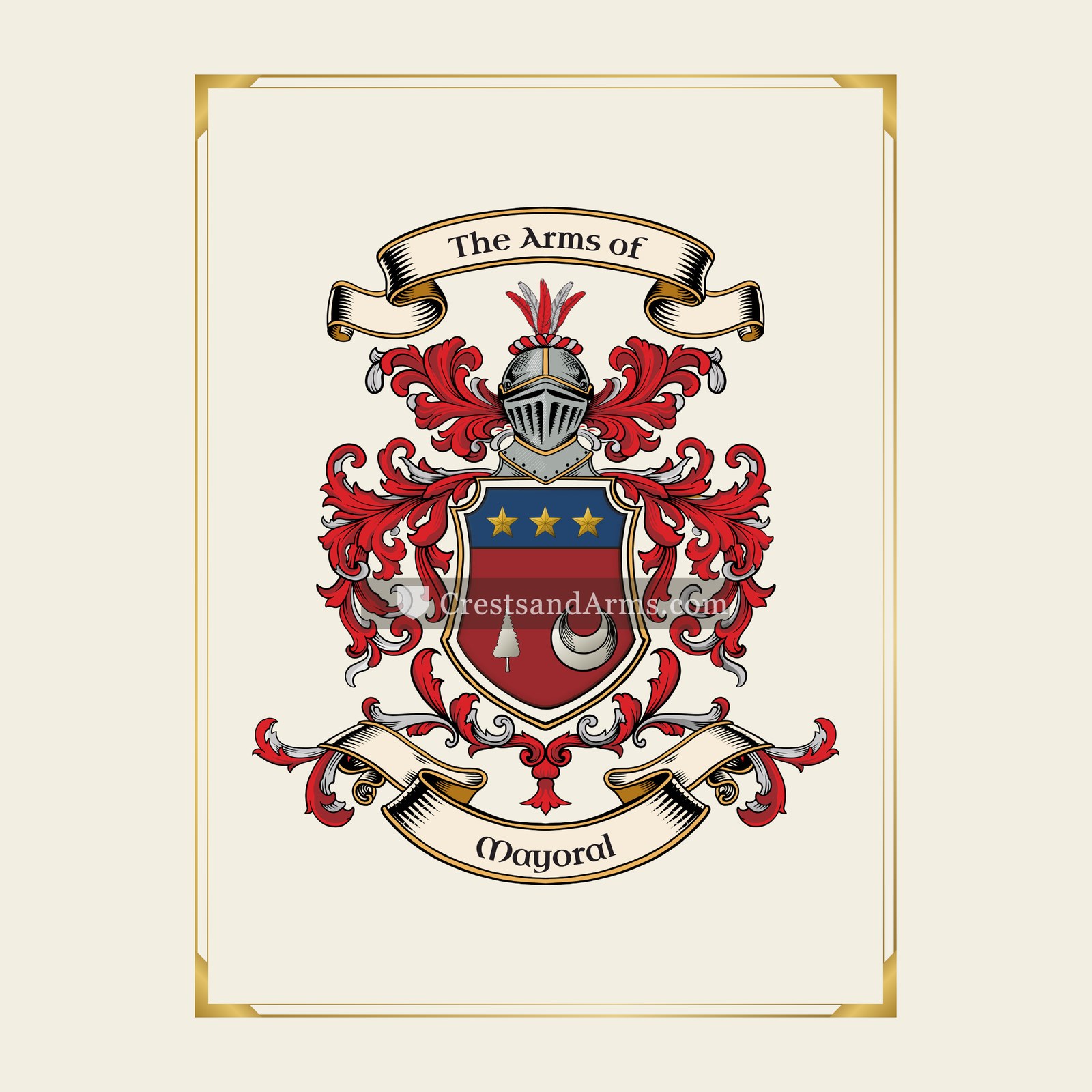 With gold border