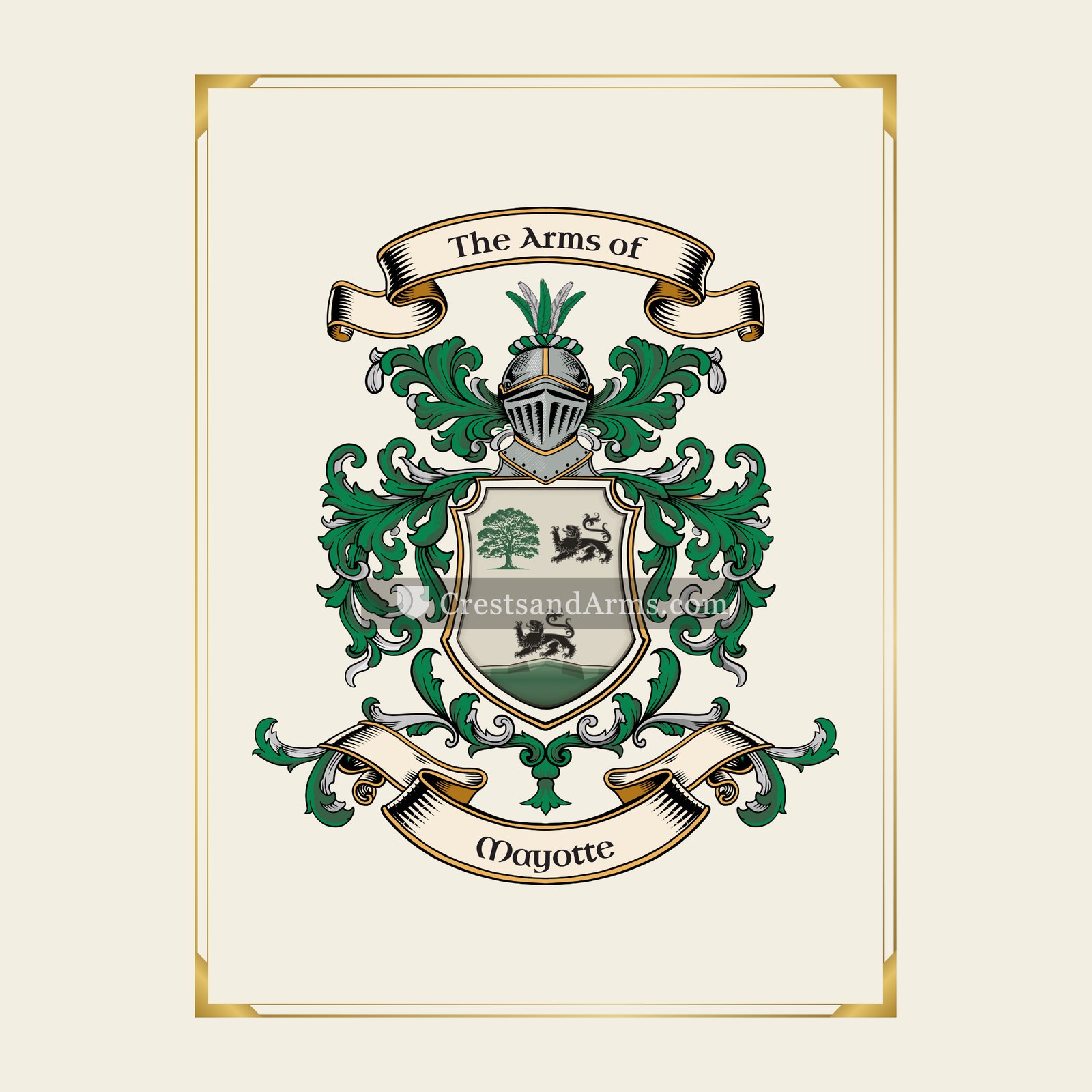 With gold border