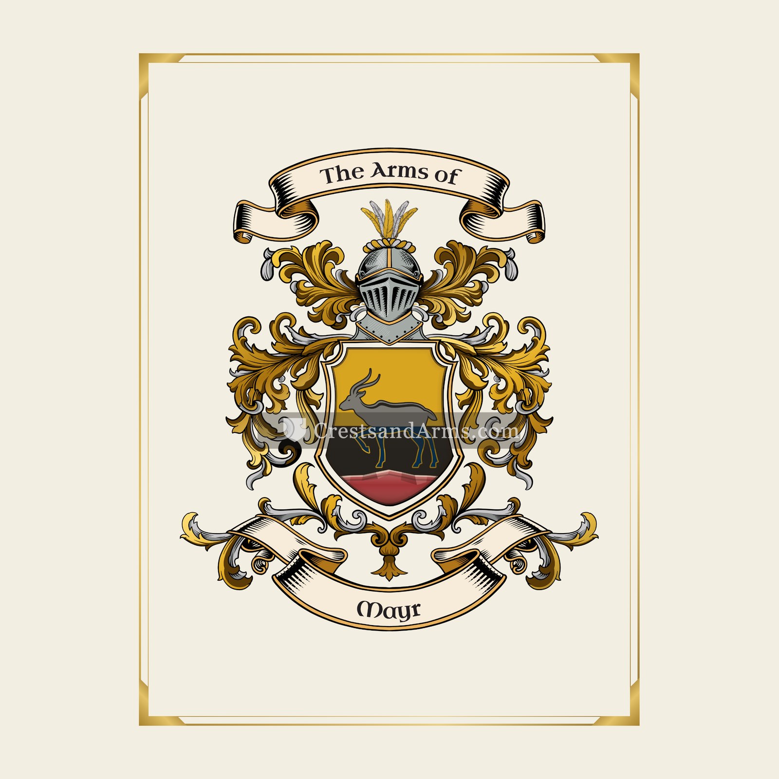 With gold border