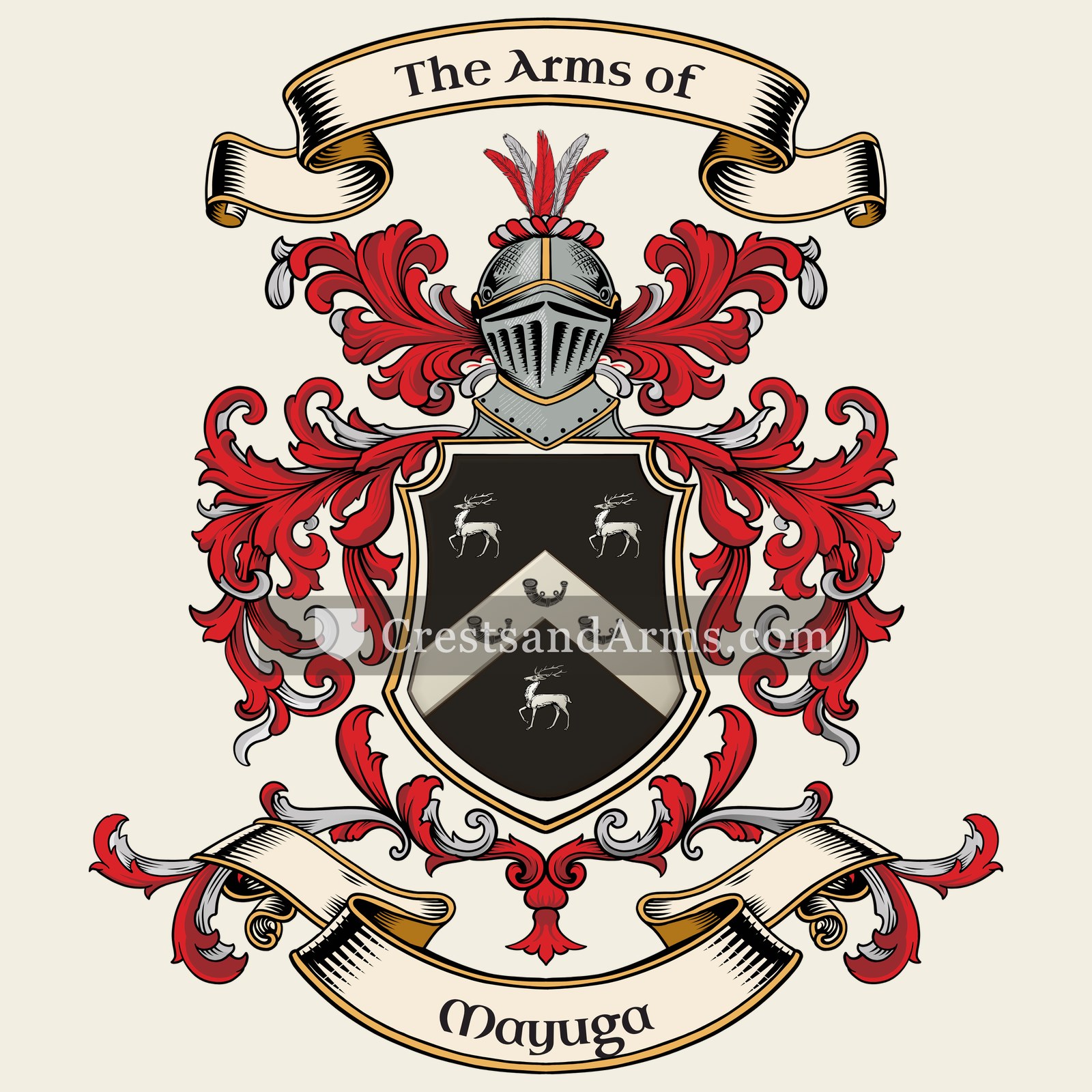 The Mayuga coat of arms, drawn from the recorded blazon